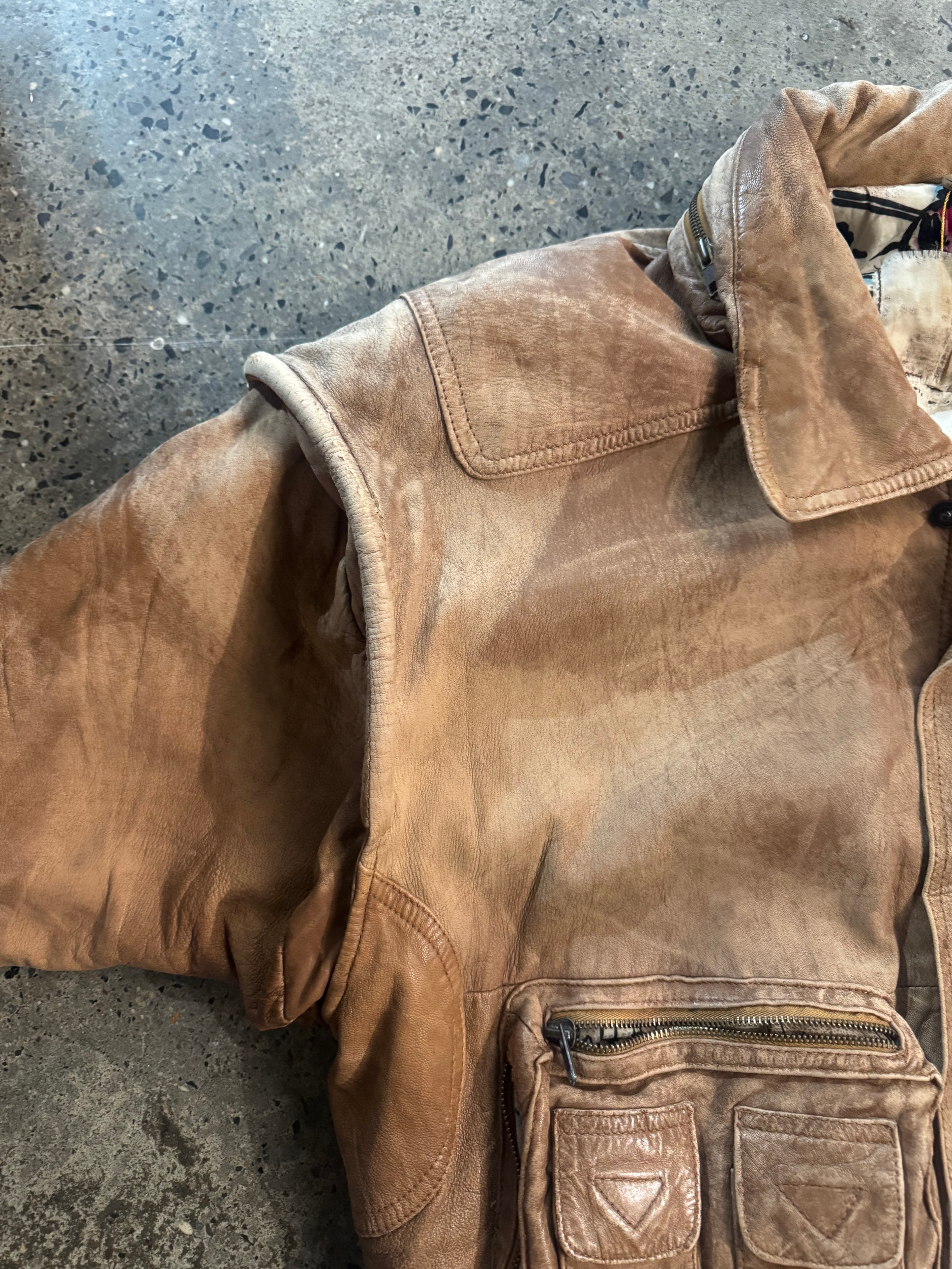 Vintage Leather Bomber Jacket