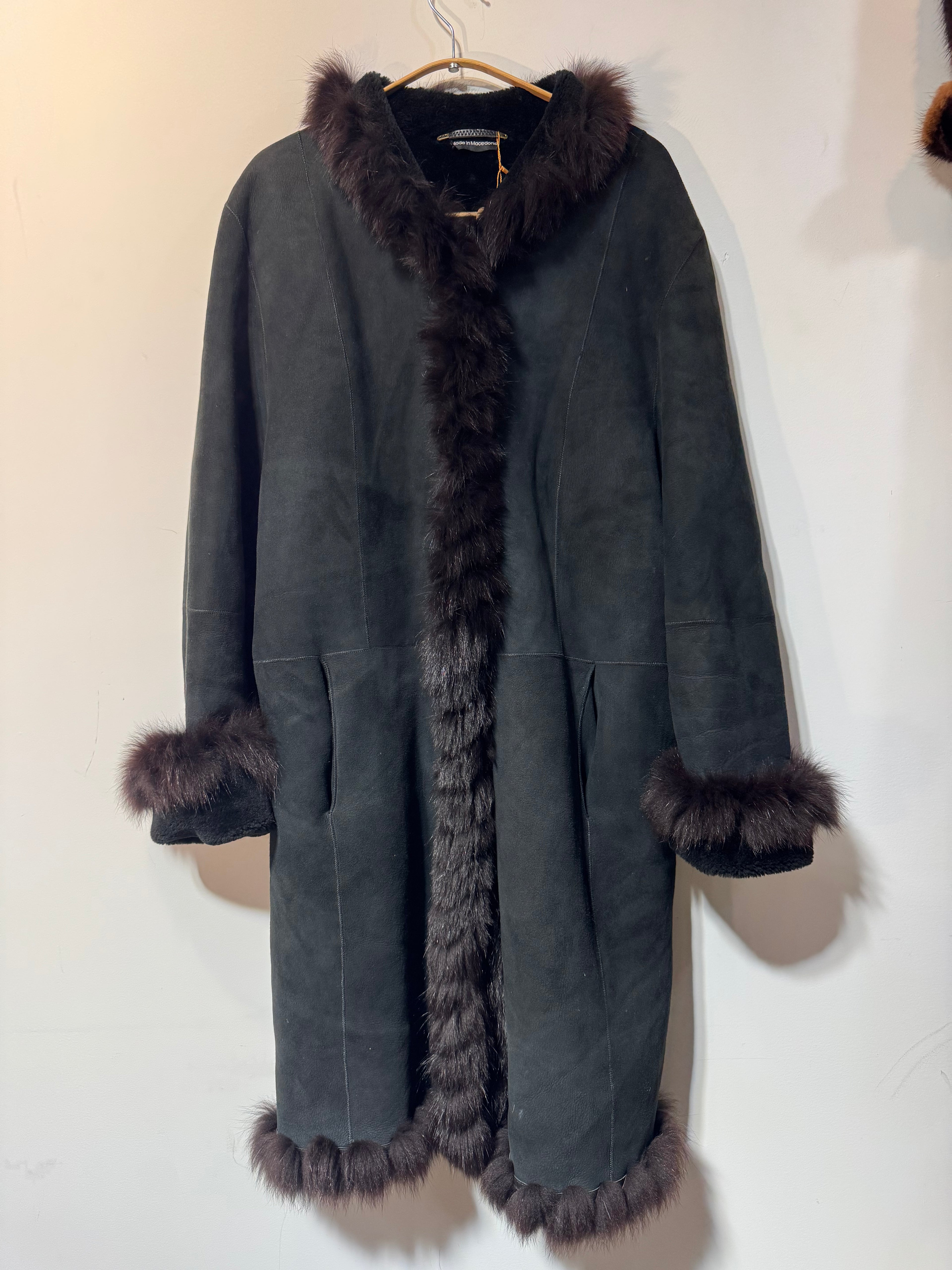 Vintage Stefania Sarre Shearling Coat with Fox Fur Trim