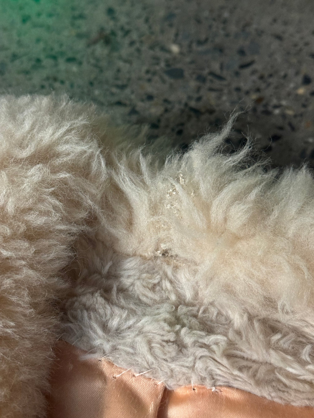 Vintage 1970s Faux Persian Lamb Coat with Real Shearling Trim