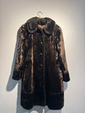 Vintage 1960s Brown Faux Fur Coat