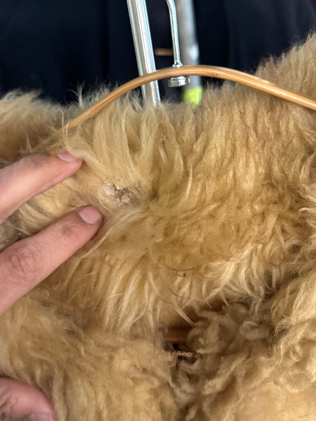 Vintage 1970s Geometric Shearling Coat