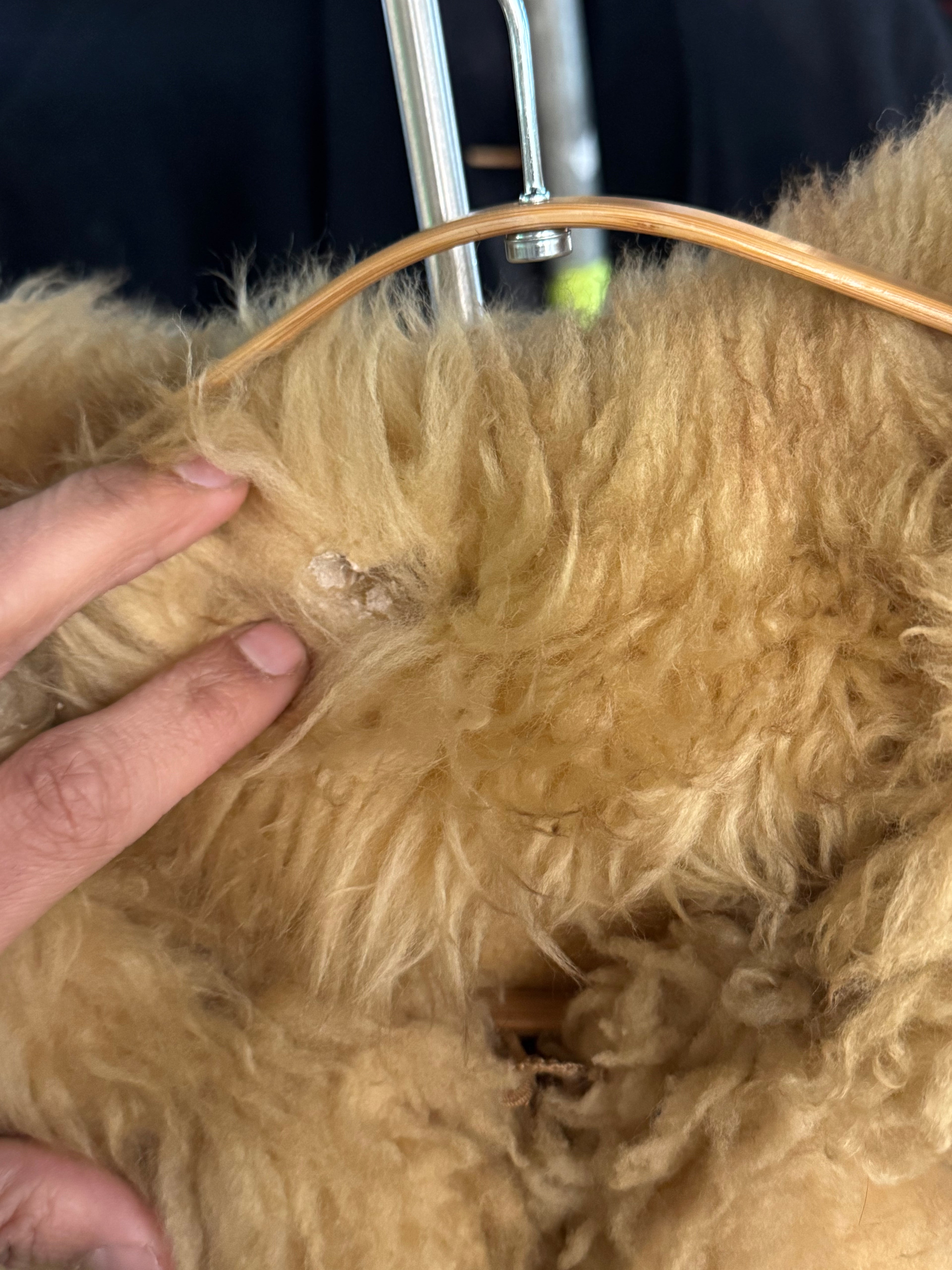 Vintage 1970s Geometric Shearling Coat