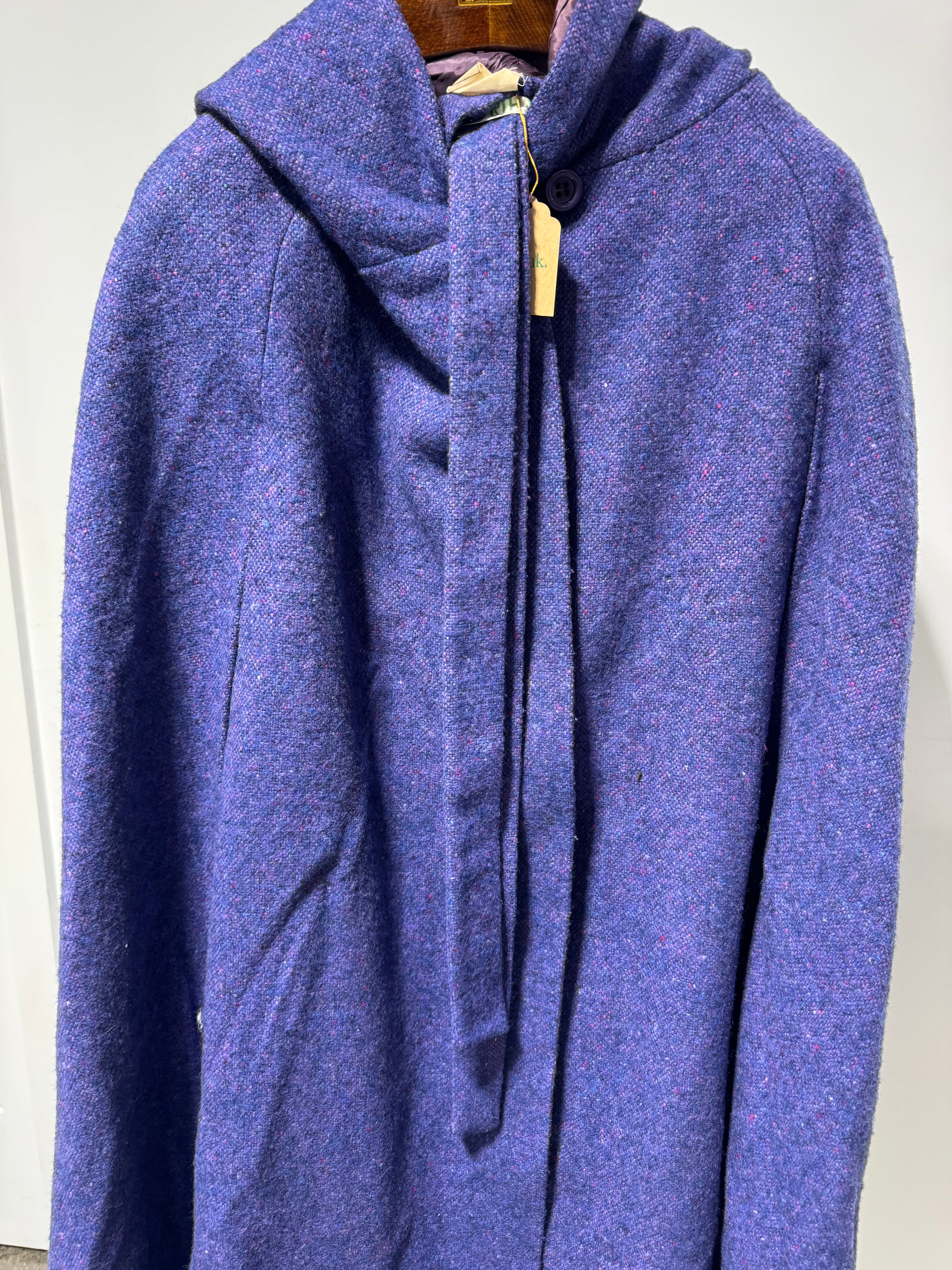 Vintage Jimmy Hourihan Irish Wool Hooded Cape – Purple Donegal Tweed