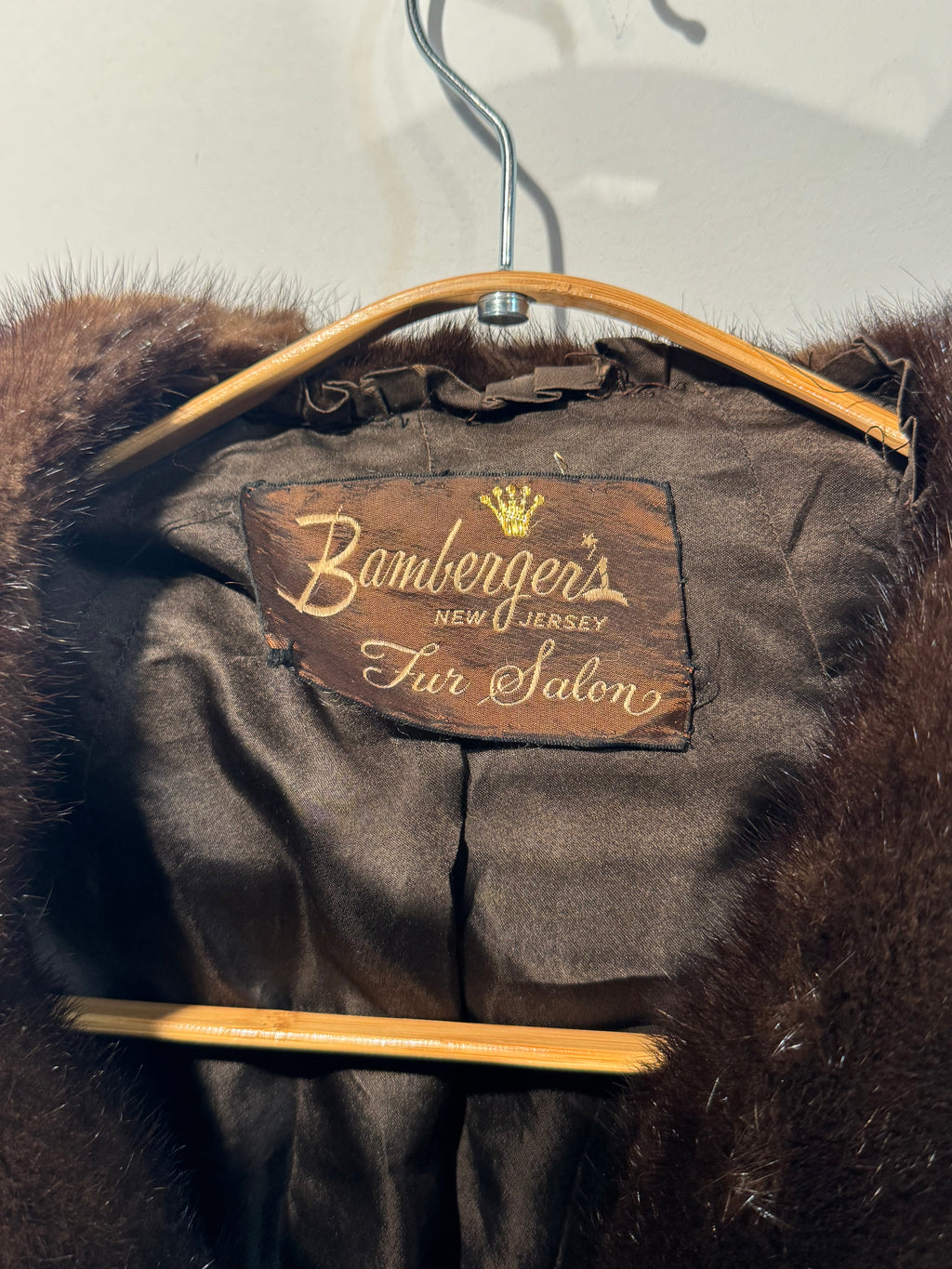 Vintage Bamberger’s Ranch Mink Fur Coat with Shawl Collar – 1950s/60s