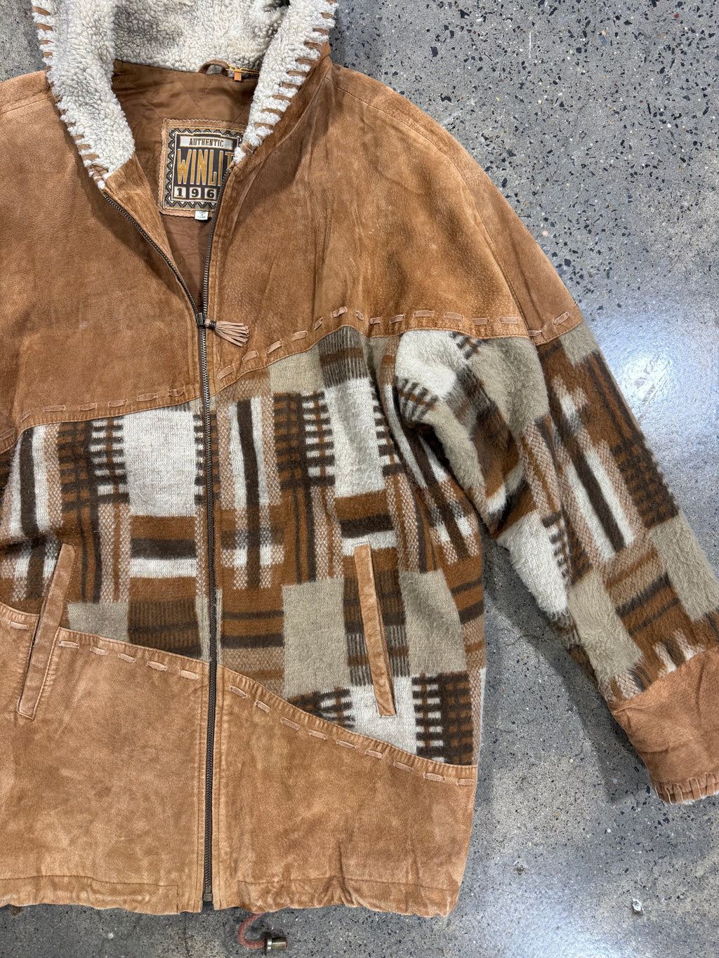 Winlit 1969 Suede Patchwork Hooded Jacket