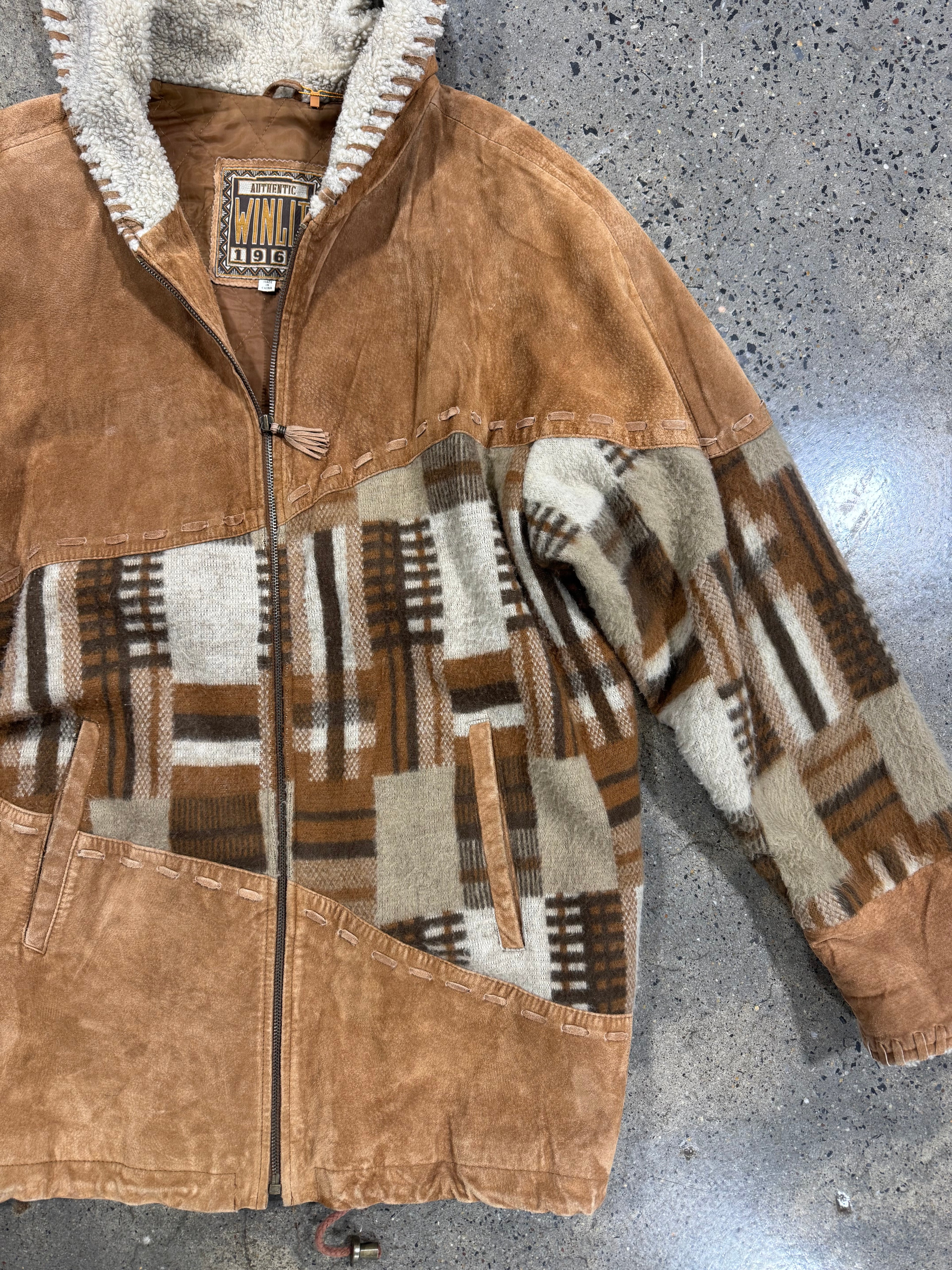 Winlit 1969 Suede Patchwork Hooded Jacket