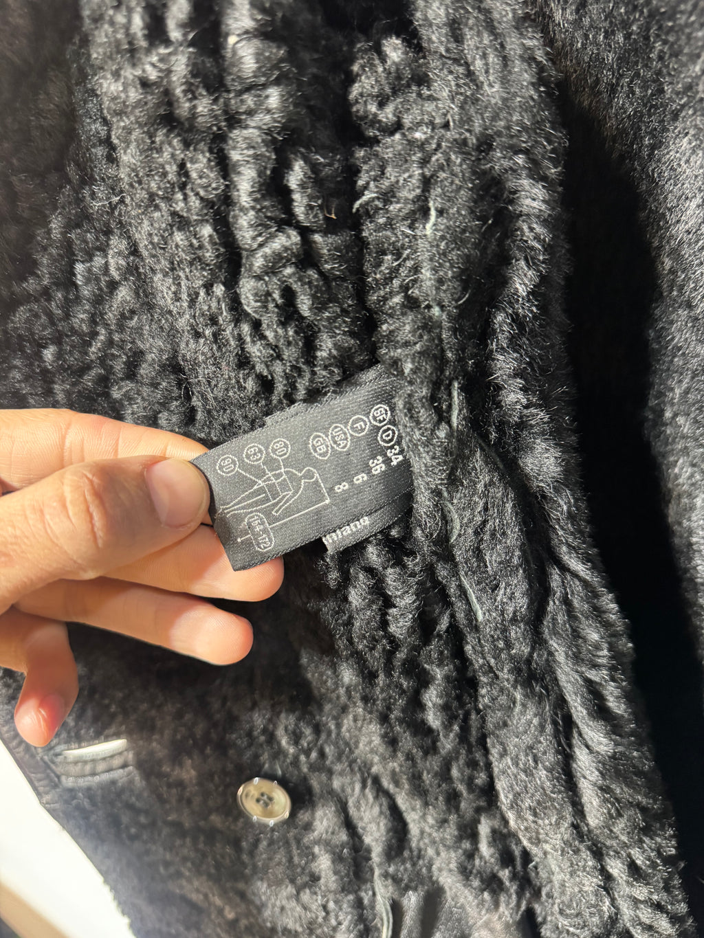Friitalia Finland for Bloomingdale's Black Shearling Coat