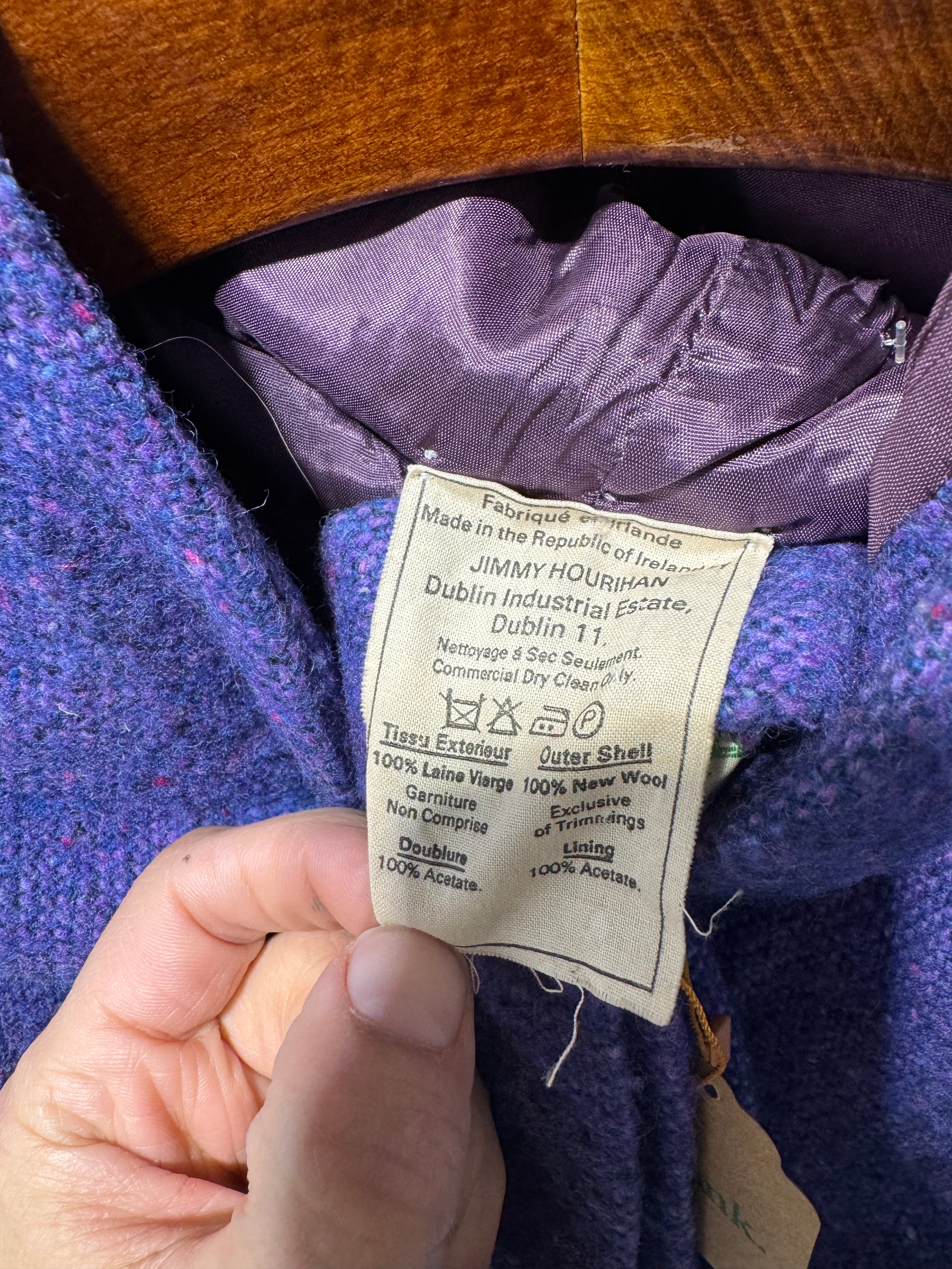 Vintage Jimmy Hourihan Irish Wool Hooded Cape – Purple Donegal Tweed