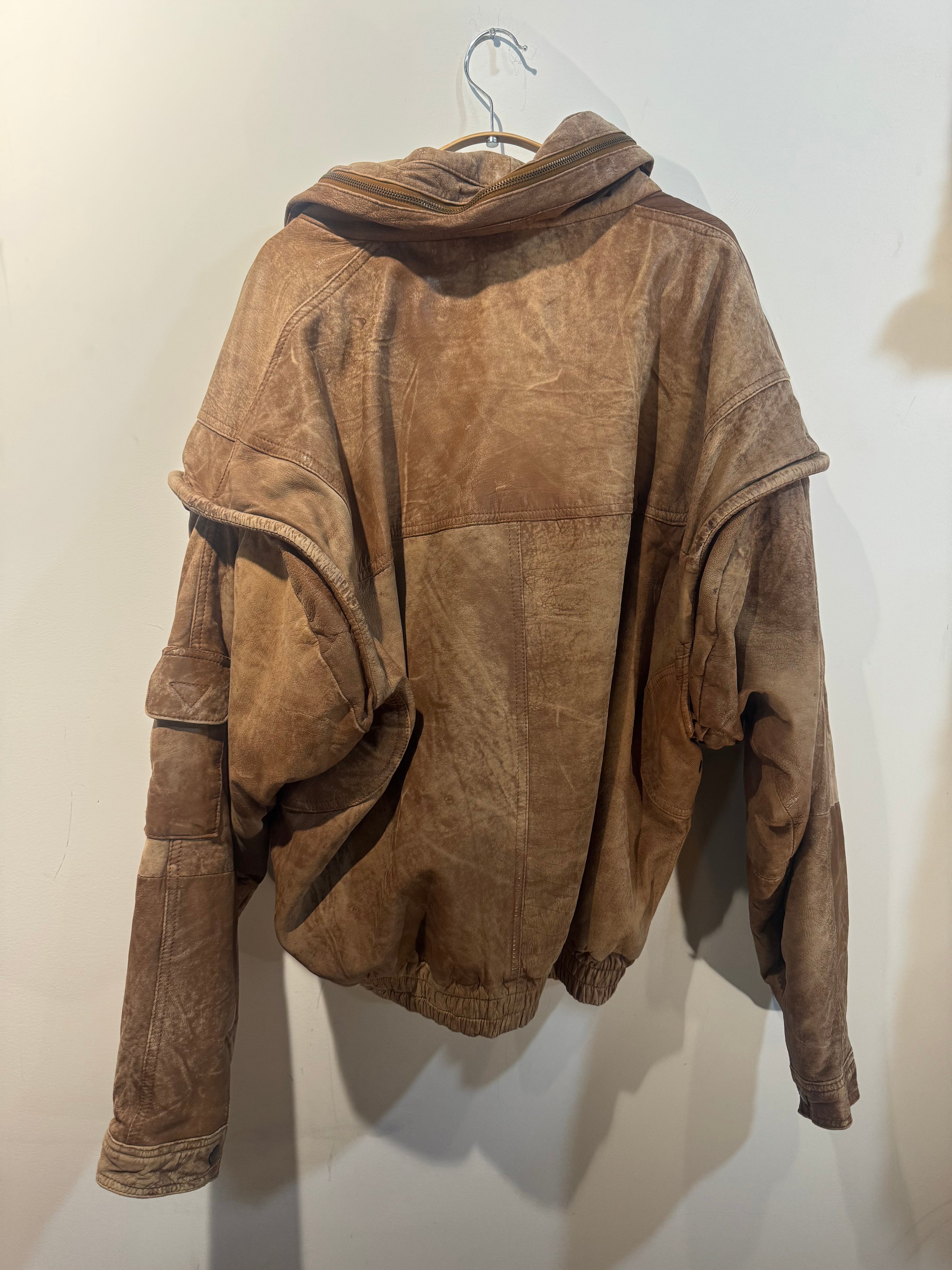 Vintage Leather Bomber Jacket