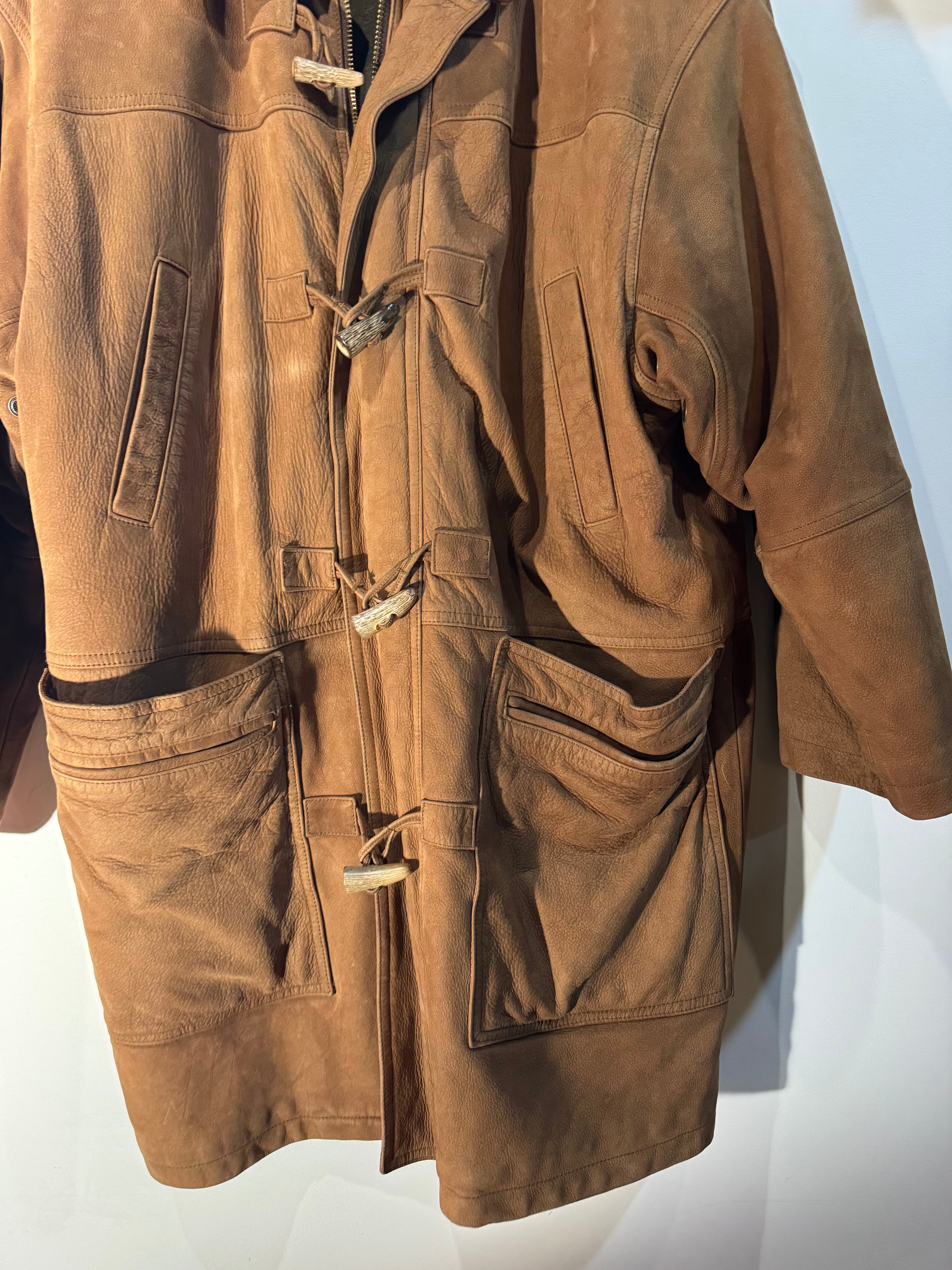 Vintage Burberrys Leather Duffle Coat - M