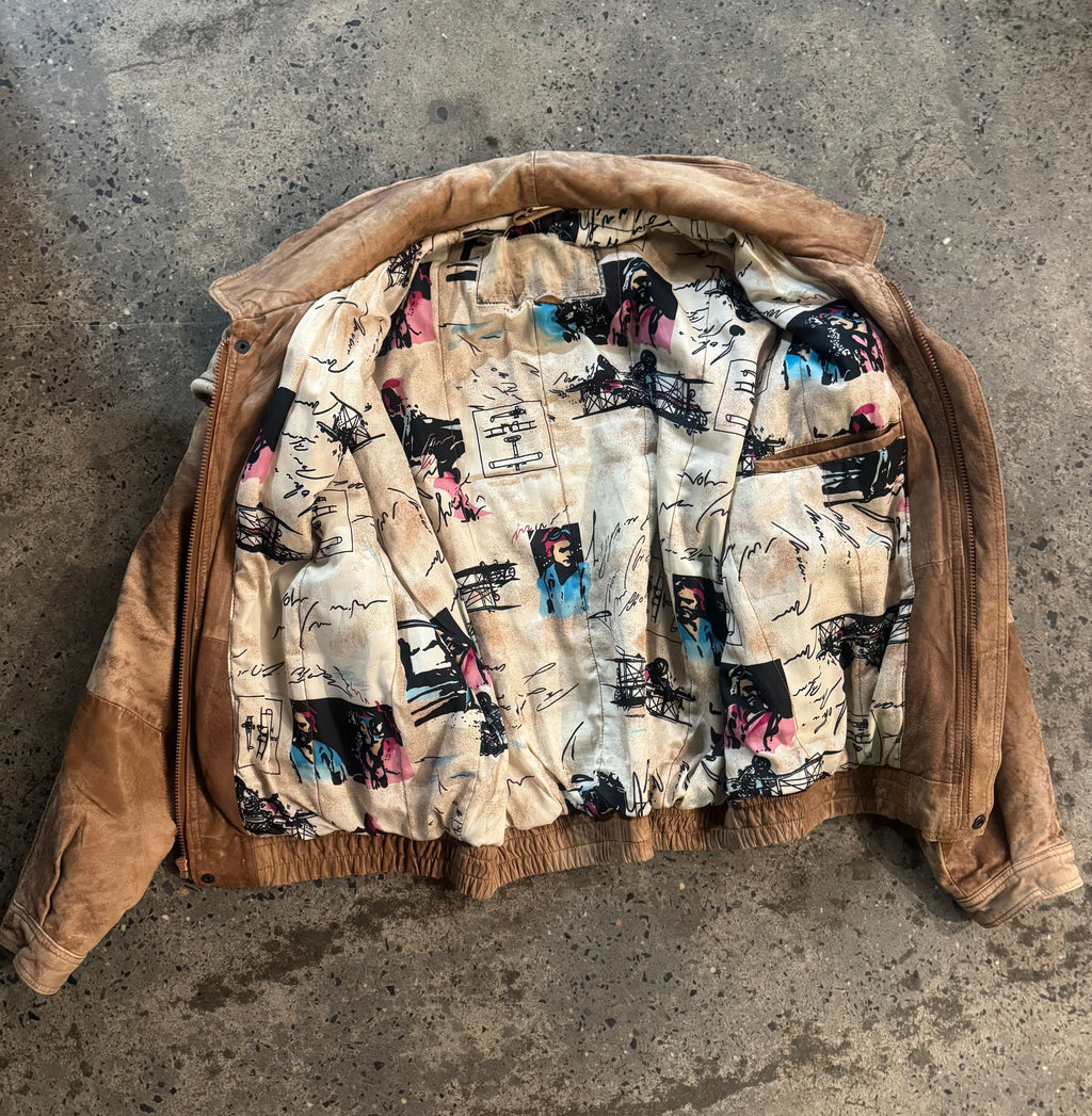 Vintage Leather Bomber Jacket