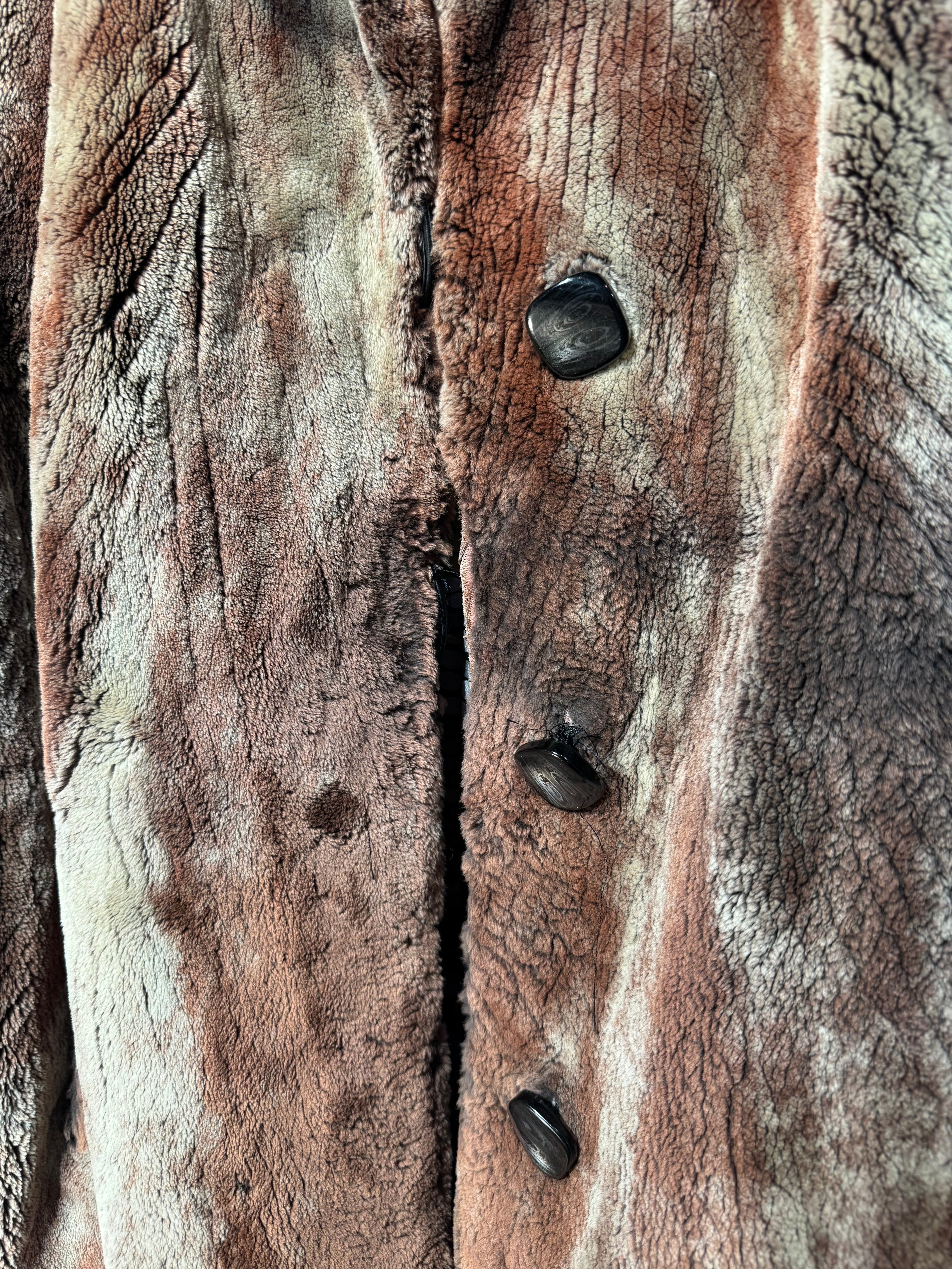 Vintage Sheared Beaver Coat with Chinchilla Rabbit Collar