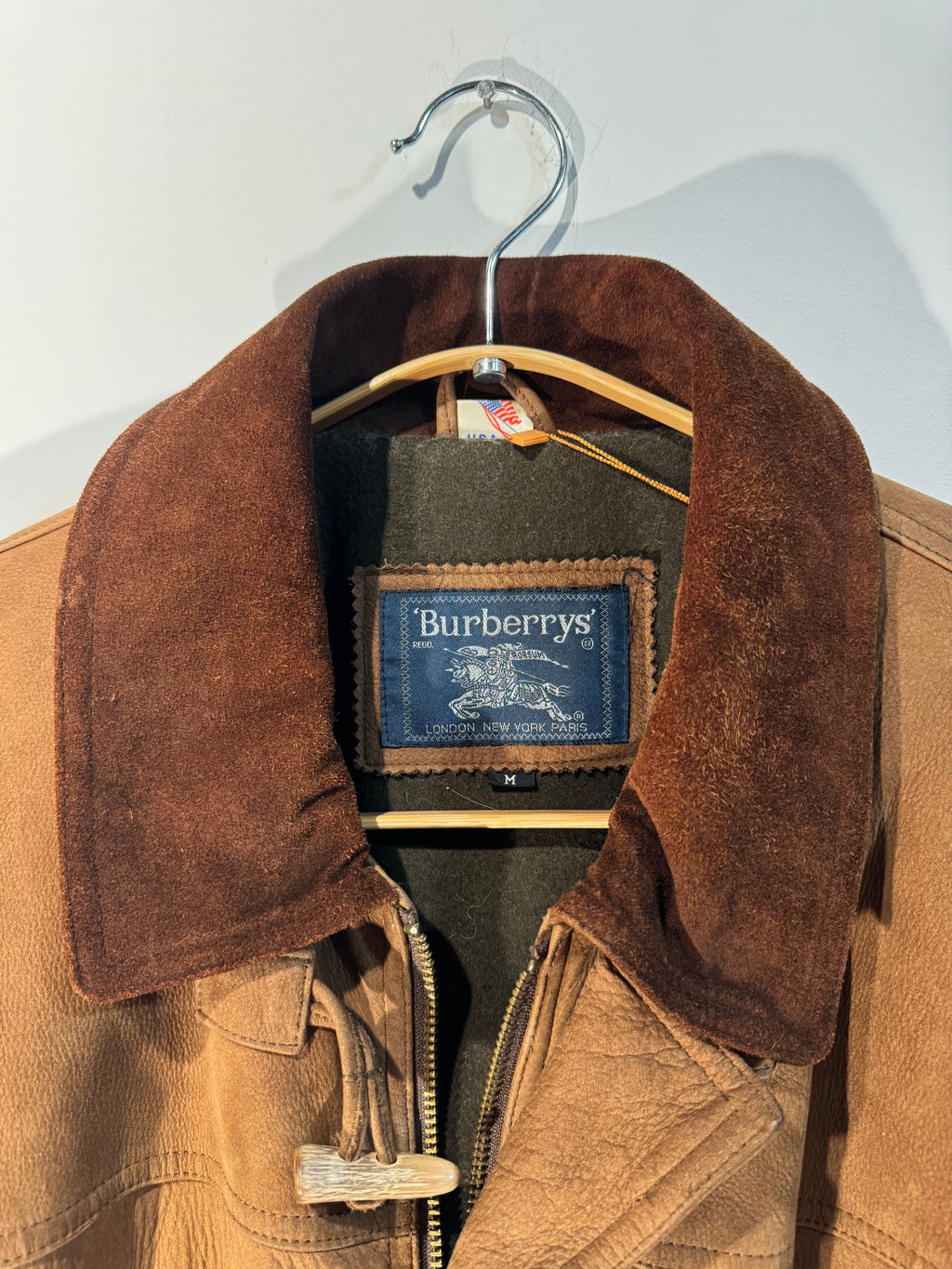 Vintage Burberrys Leather Duffle Coat - M