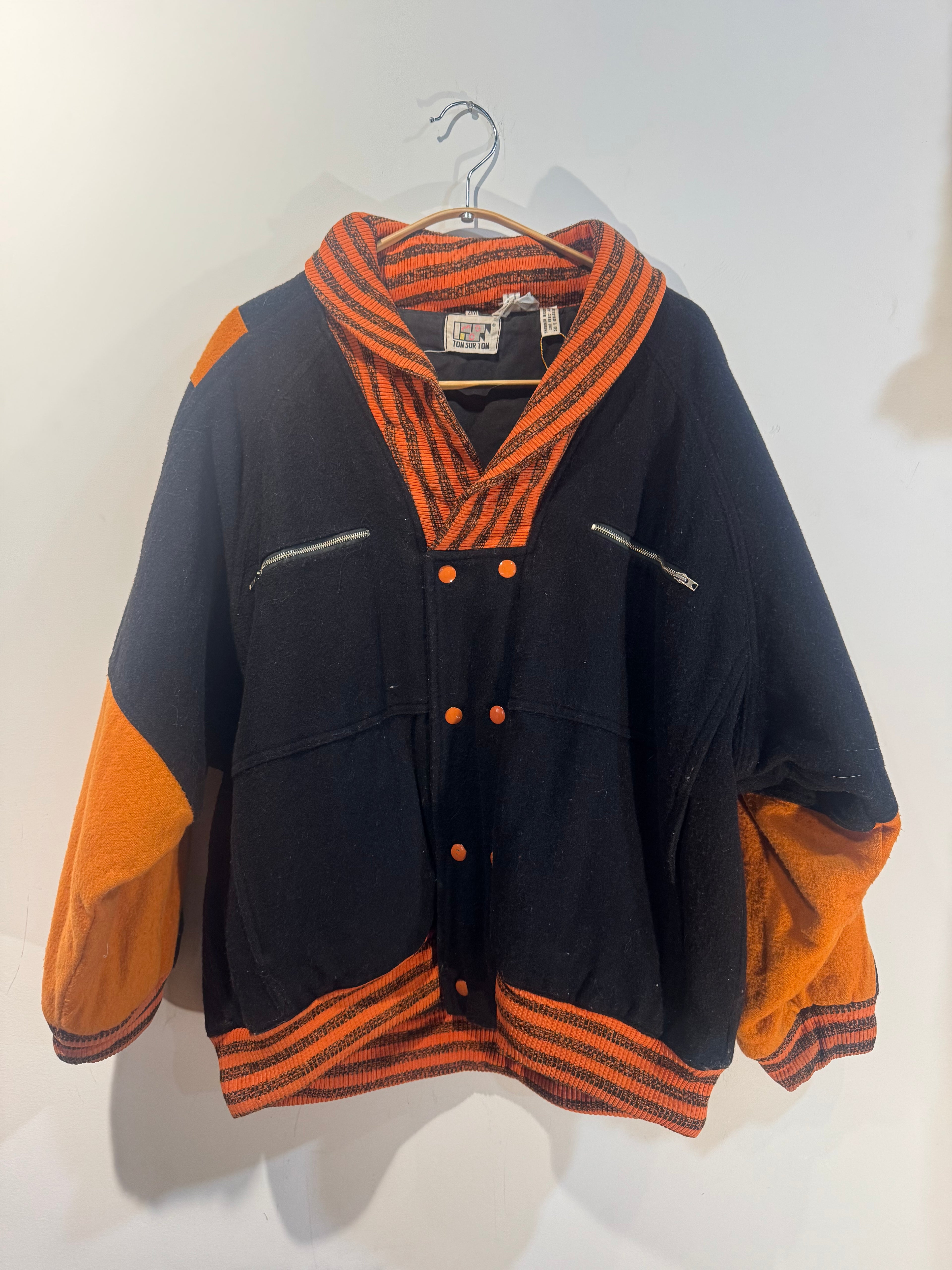 Vintage Ton Sur Ton Cotton Bomber - M