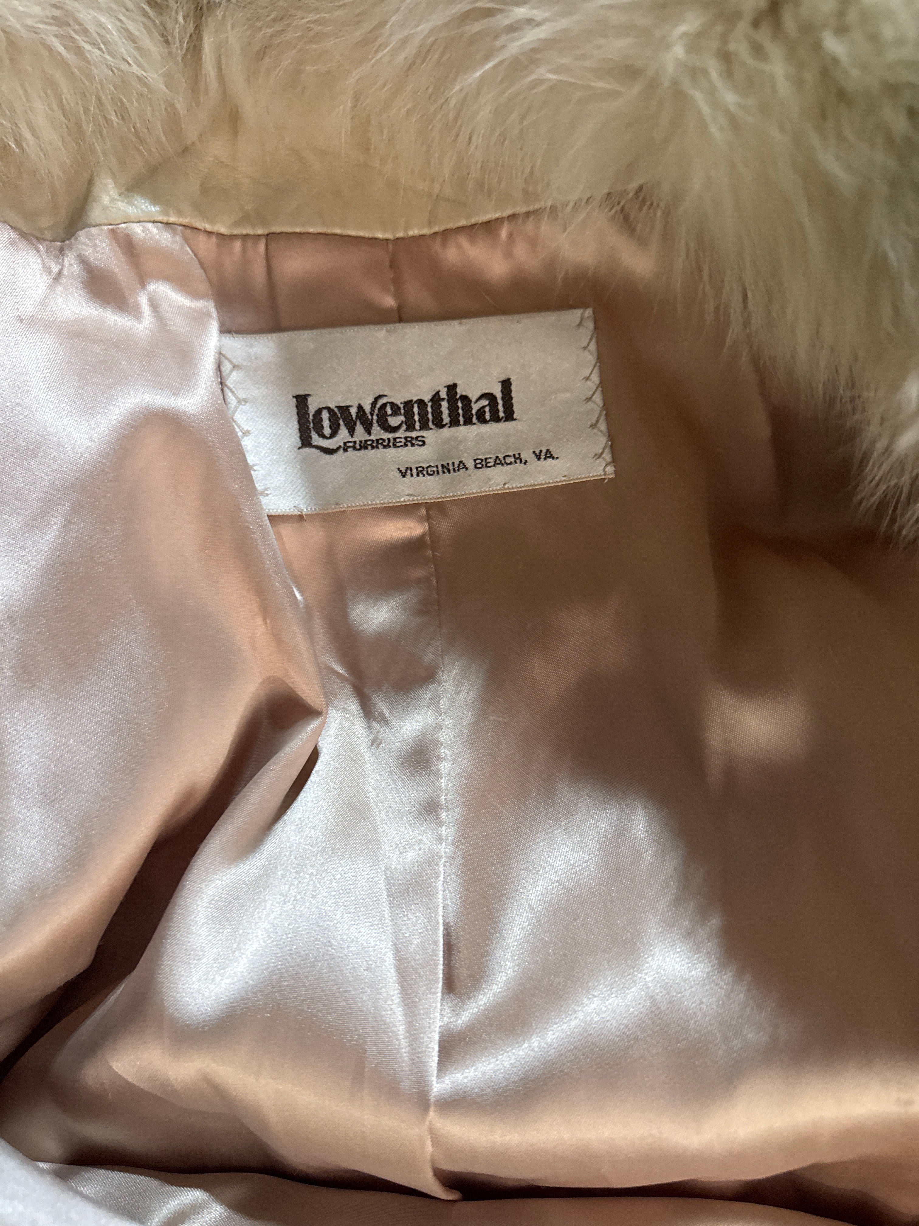 Vintage Leather Coat with Fox Fur Trim