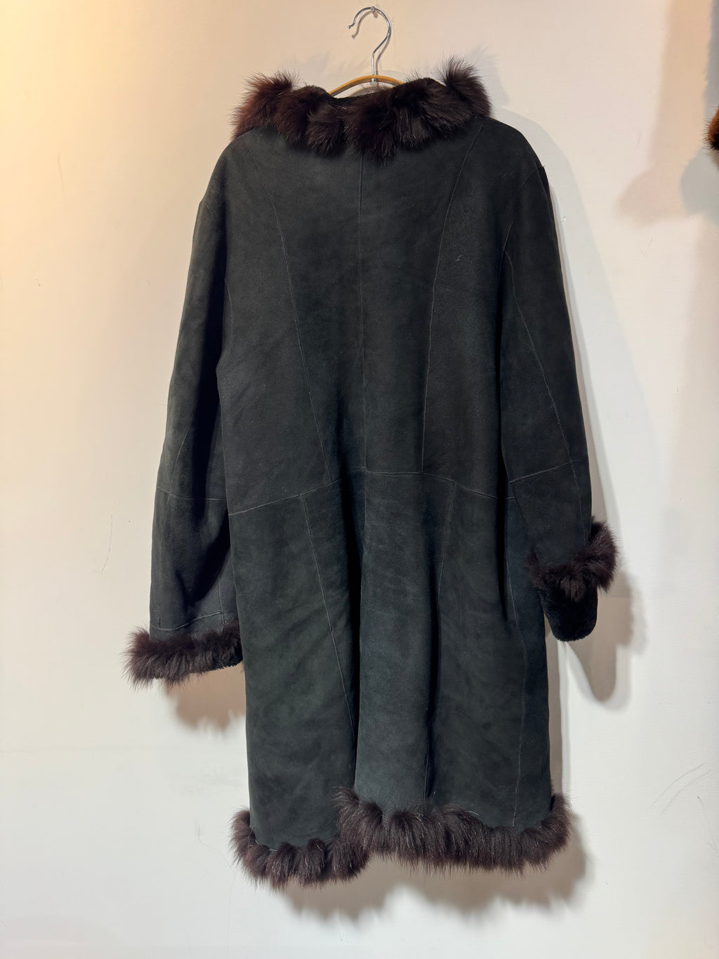 Vintage Stefania Sarre Shearling Coat with Fox Fur Trim