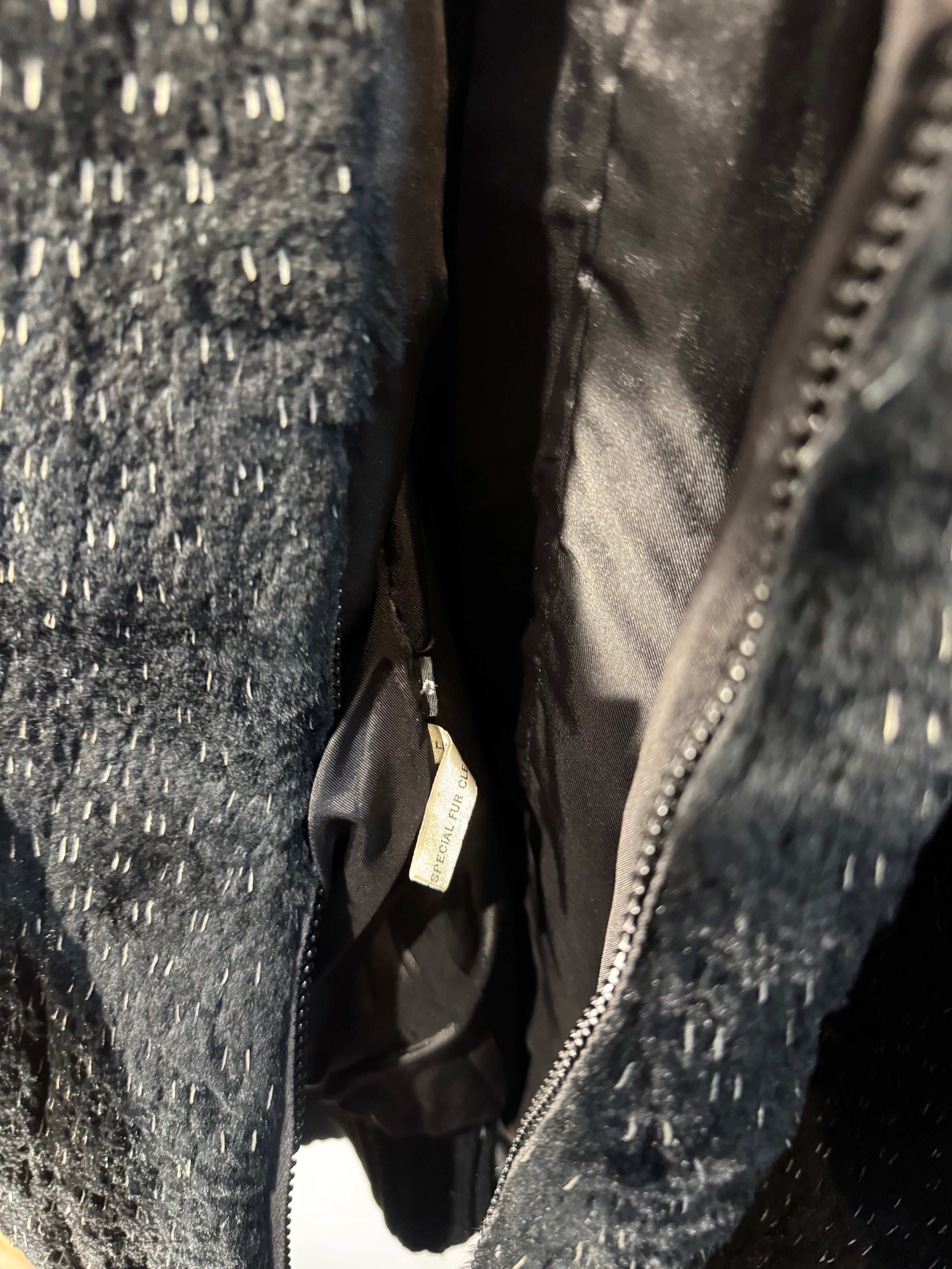 Vintage Sheared Flecked Beaver Fur Bomber Jacket