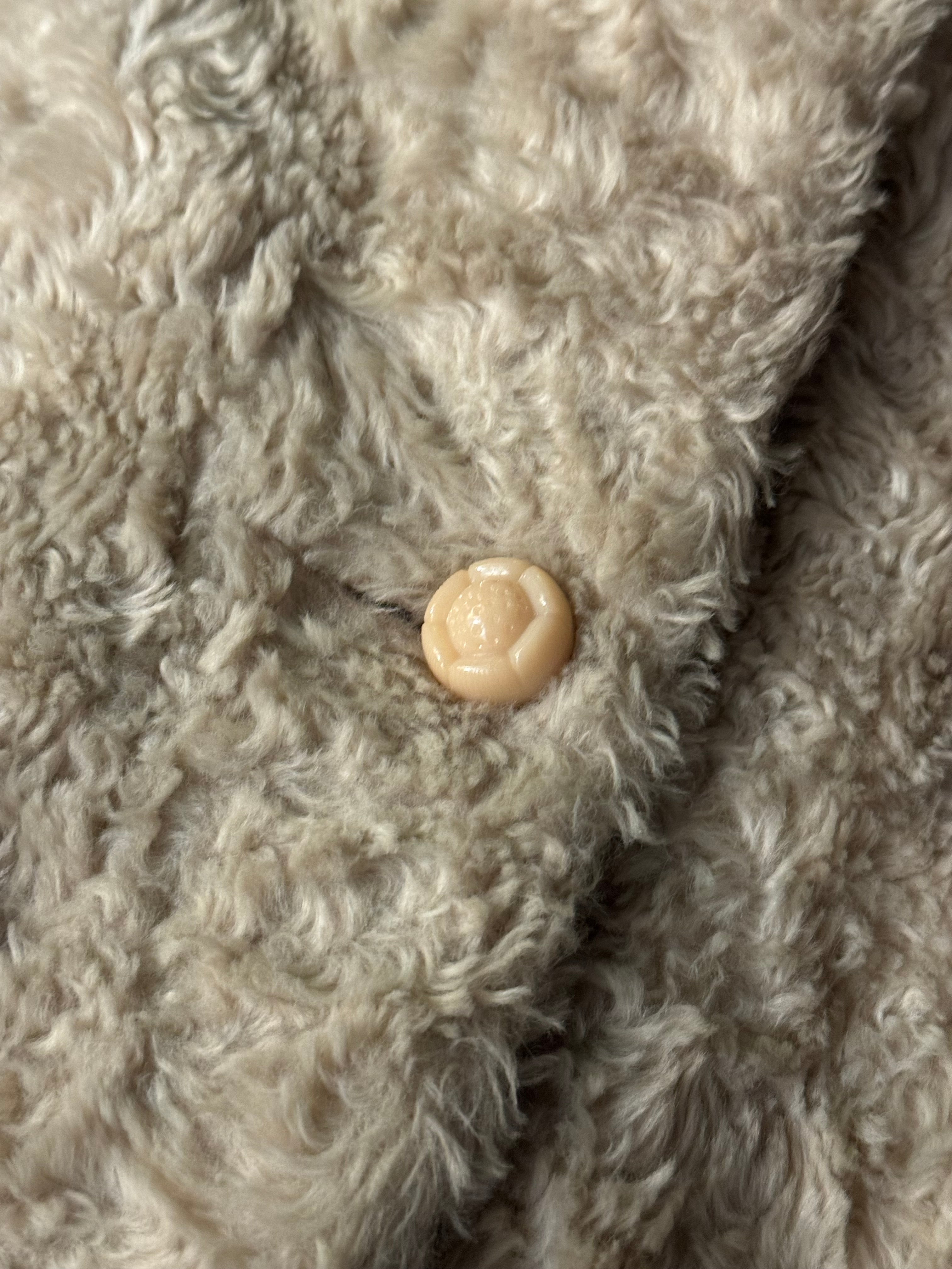 Vintage 1970s Faux Persian Lamb Coat with Real Shearling Trim