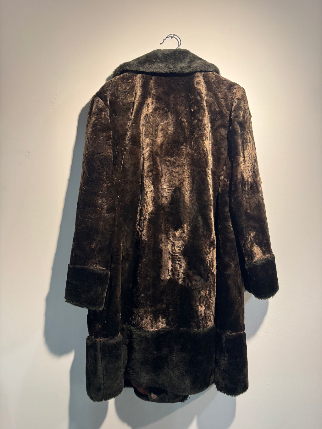 Vintage 1960s Brown Faux Fur Coat