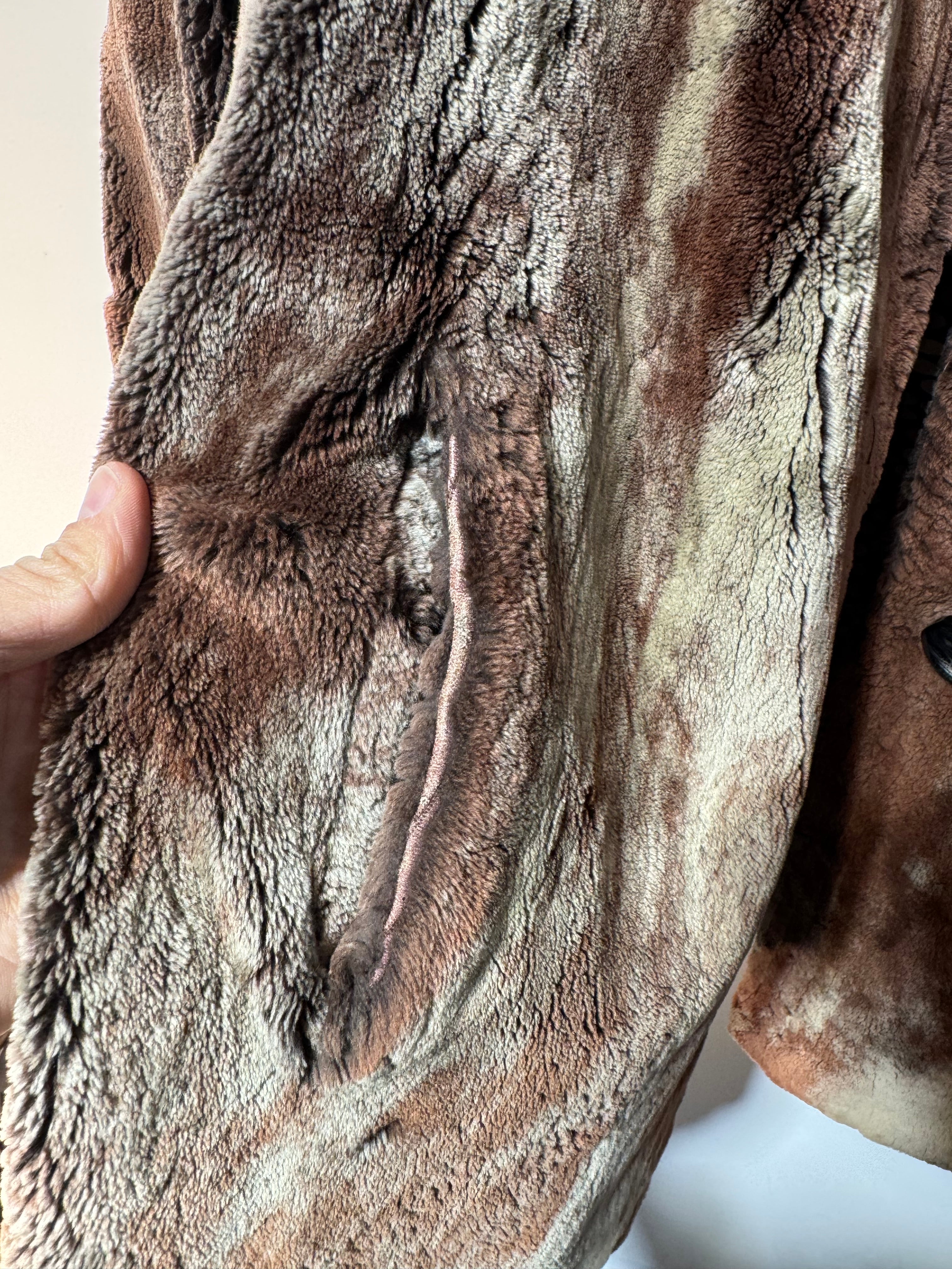 Vintage Sheared Beaver Coat with Chinchilla Rabbit Collar