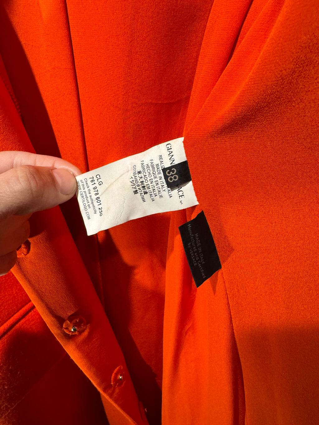 Vintage Gianni Versace Wool Coat with Metal Mesh Trim