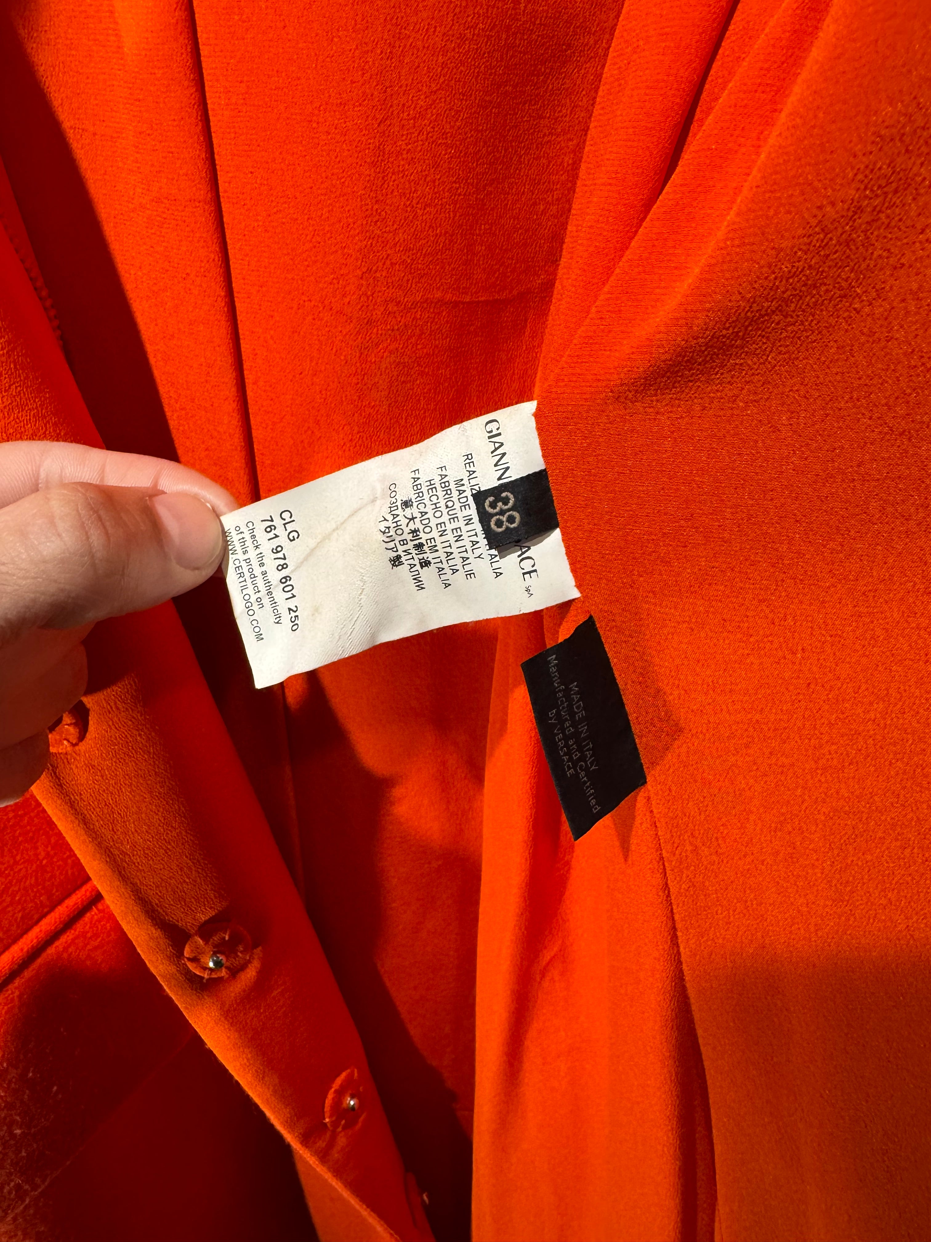 Vintage Gianni Versace Wool Coat with Metal Mesh Trim