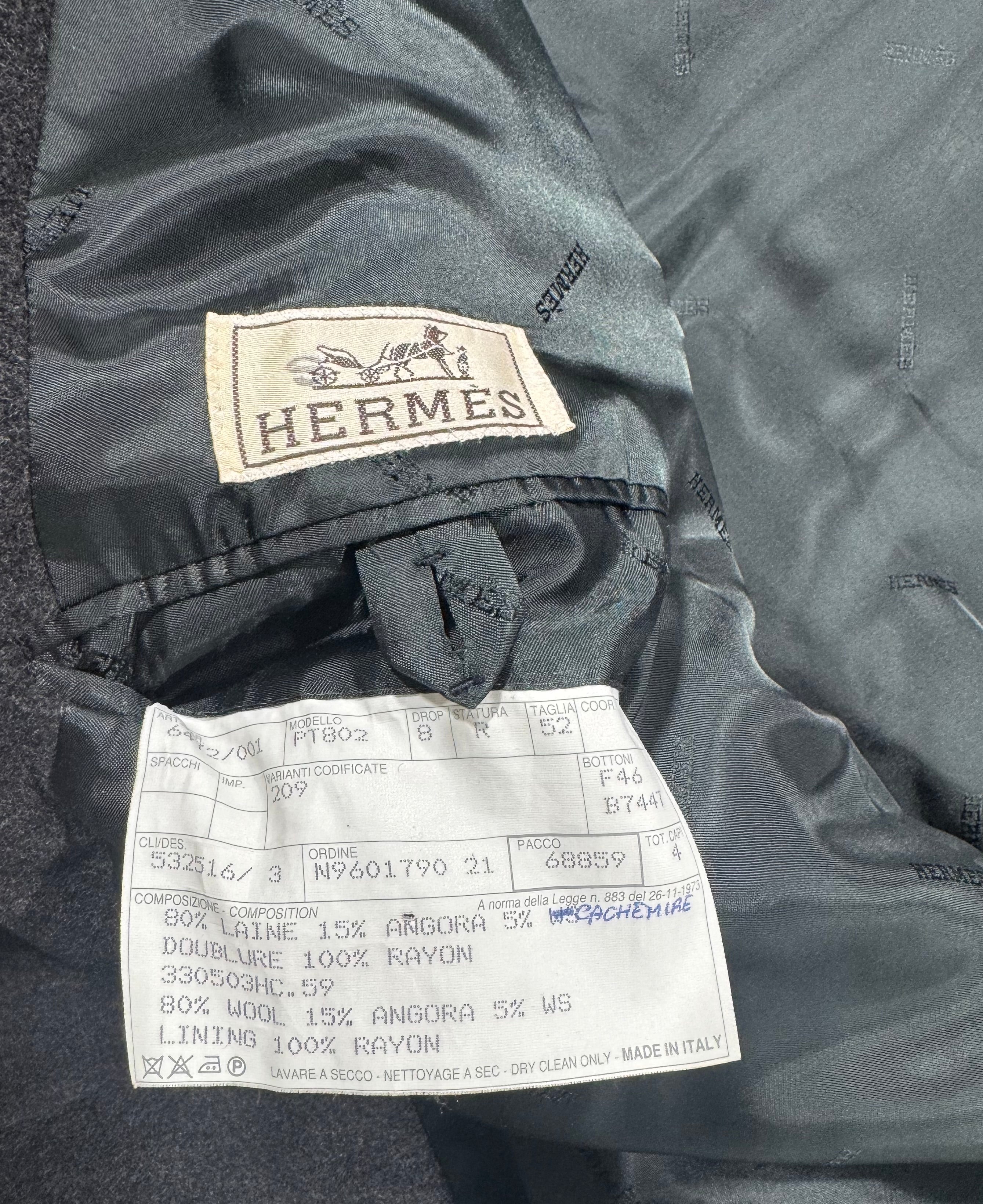 Vintage Hermès Wool–Angora–Cashmere Overcoat