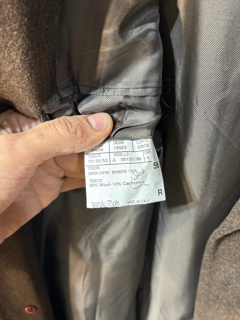 Canali Brown Wool/Cashmere Overcoat – Made in Italy (IT 56 / US 46)