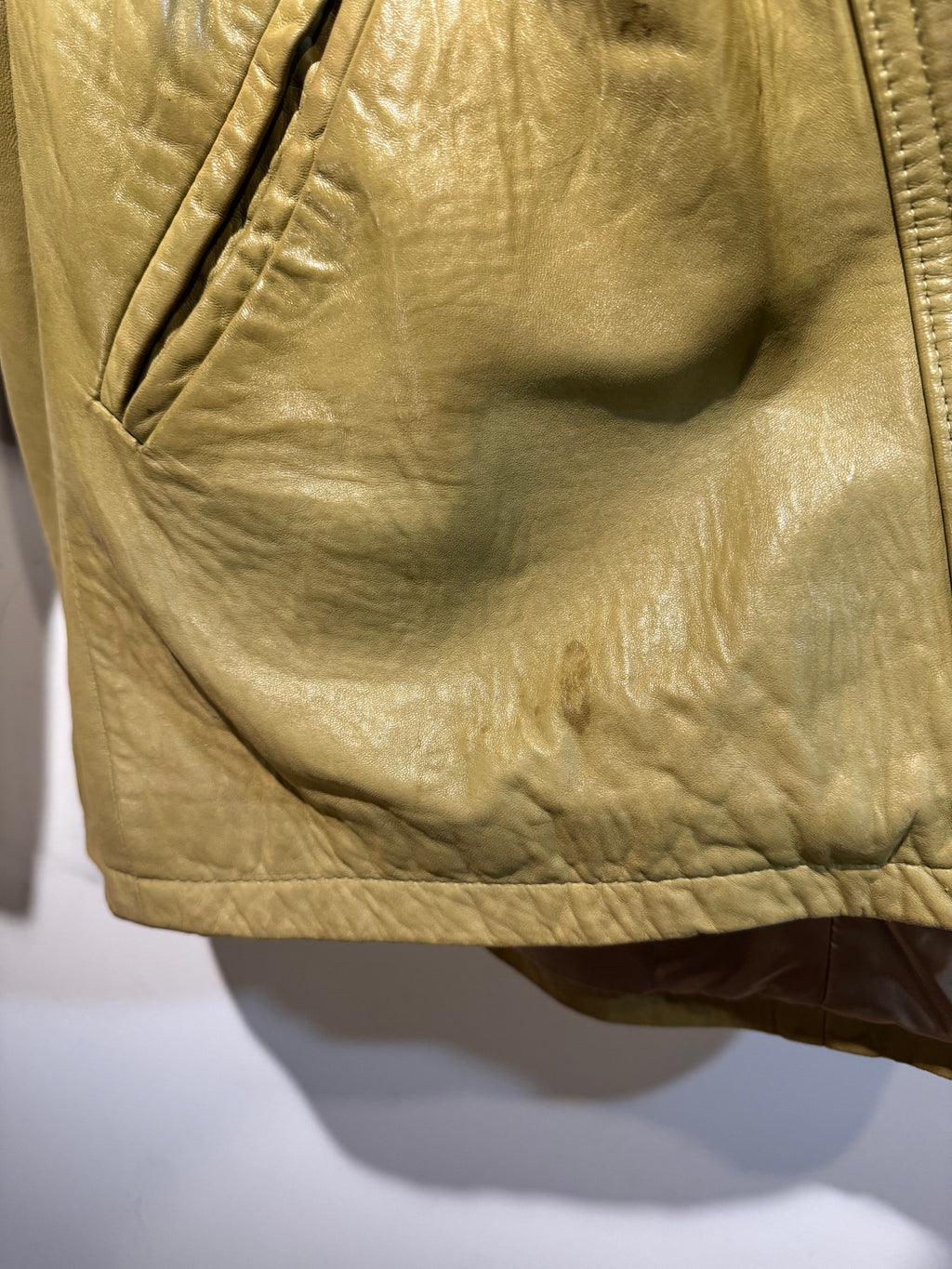 Caché Lambskin Leather Parka with Genuine Fox Fur Collar