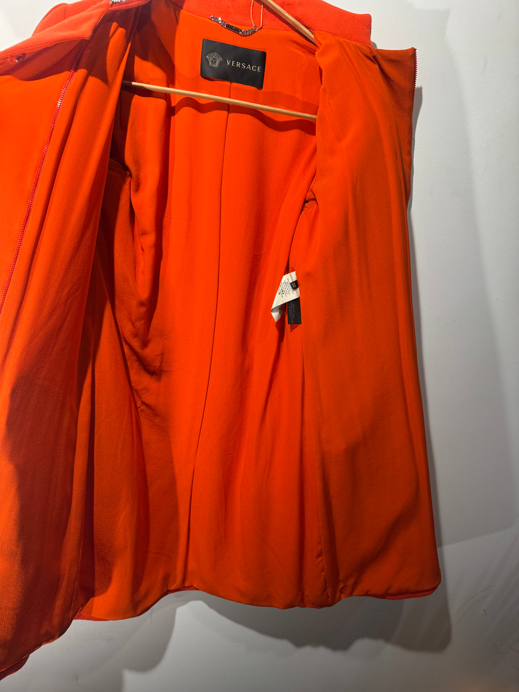 Vintage Gianni Versace Wool Coat with Metal Mesh Trim