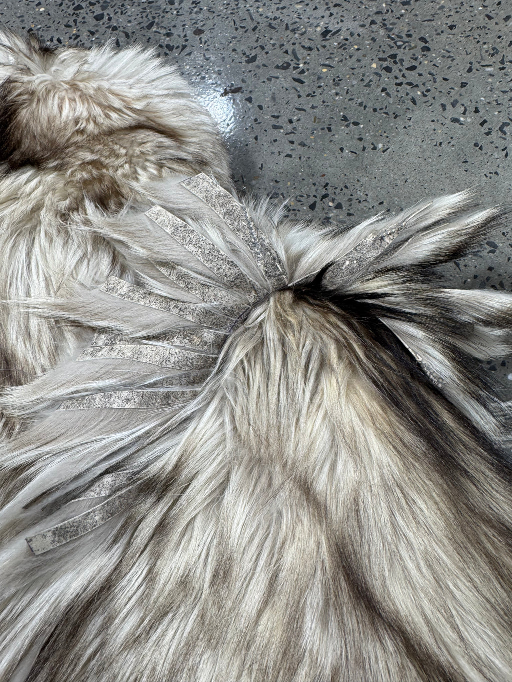 Vintage Raccoon Fur Coat with Fringe Shoulders