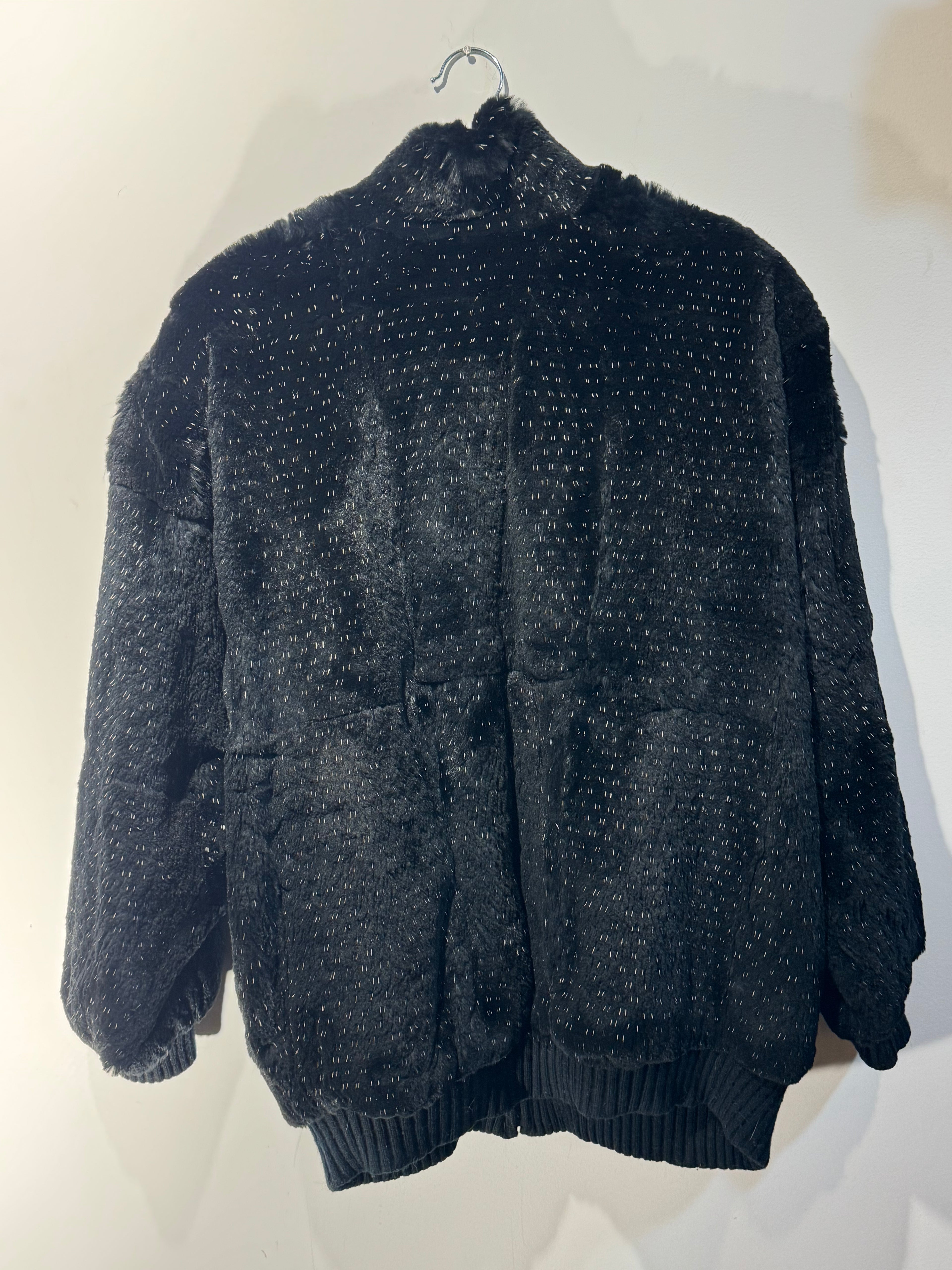 Vintage Sheared Flecked Beaver Fur Bomber Jacket