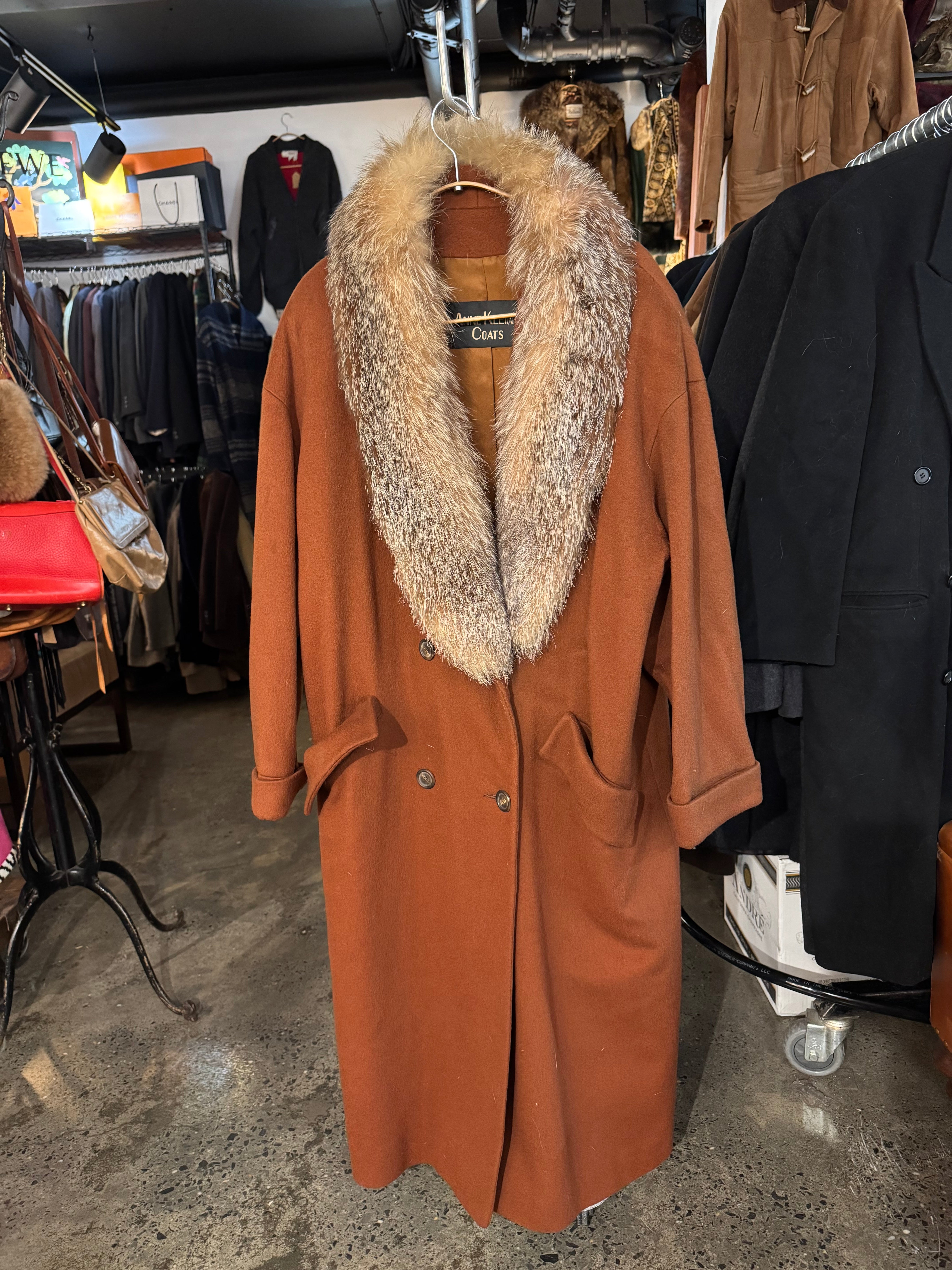 Anne Klein II Wool Coat with Coyote Collar – fronk.