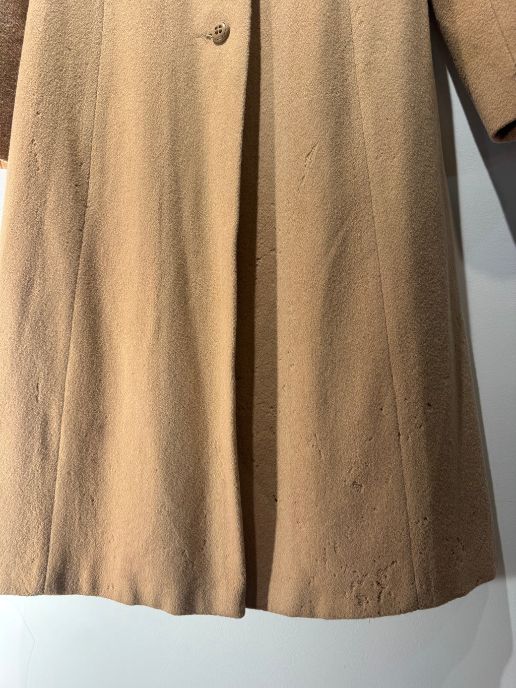 Vintage Wool Coat with Plaid Trim
