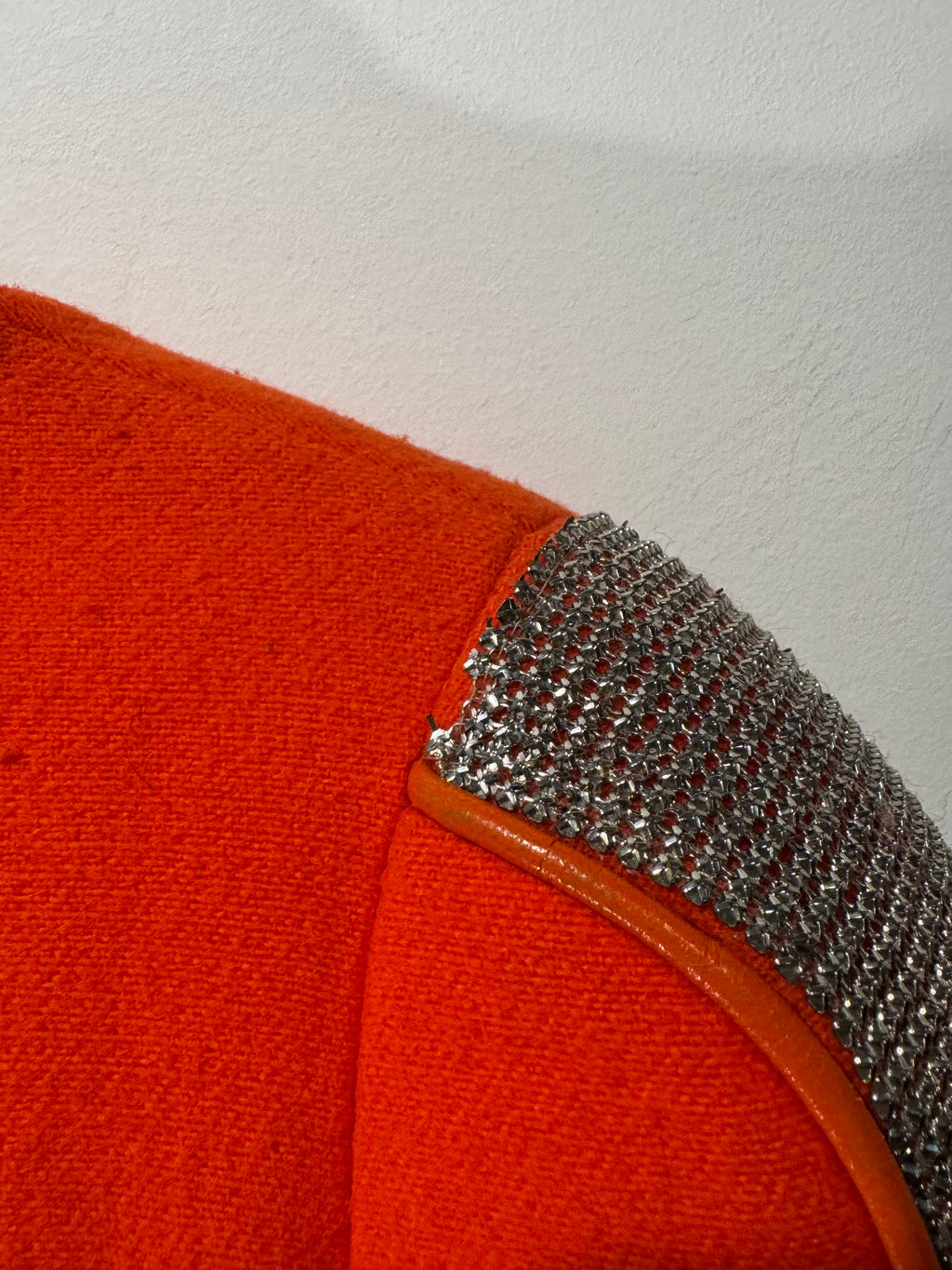 Vintage Gianni Versace Wool Coat with Metal Mesh Trim