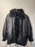 Marc by Andrew Marc Lambskin Leather Jacket with Dyed Opossum Fur Lining