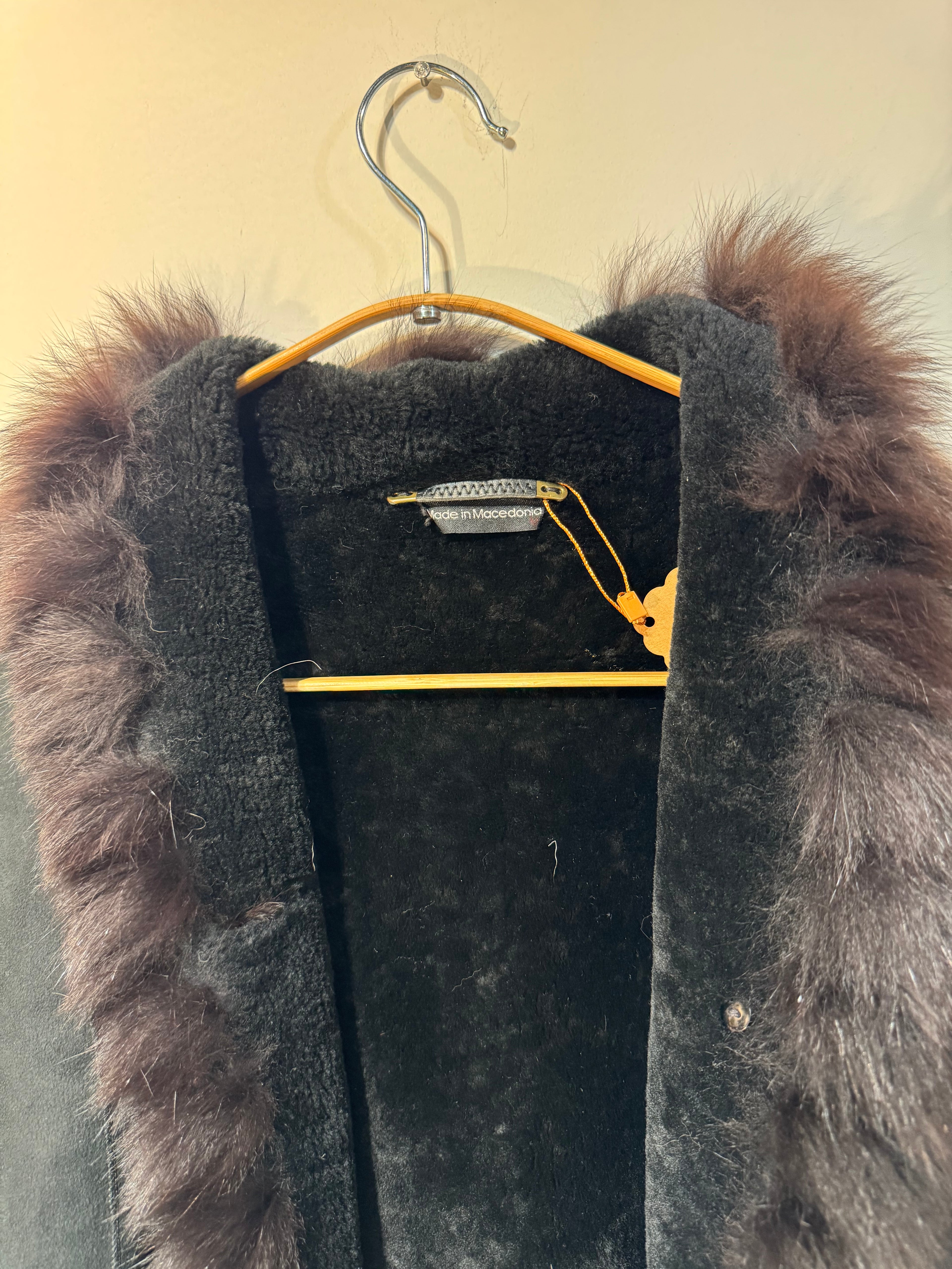 Vintage Stefania Sarre Shearling Coat with Fox Fur Trim