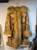 Vintage 1970s Geometric Shearling Coat