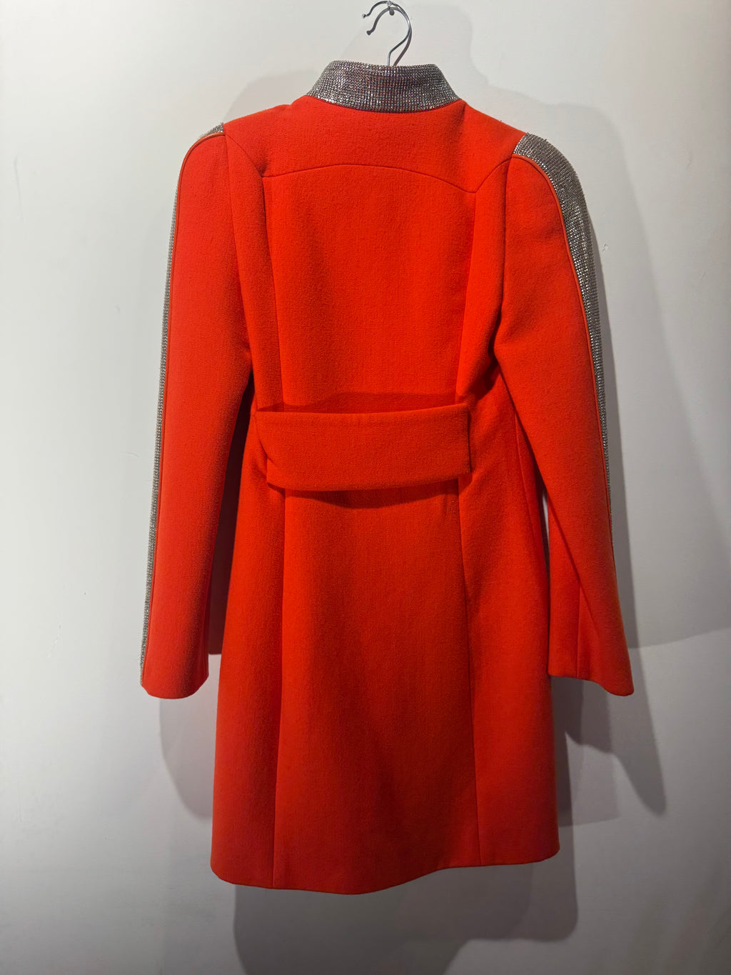 Vintage Gianni Versace Wool Coat with Metal Mesh Trim