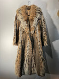 Vintage Lynx Fur Full-Length Coat with Shawl Collar