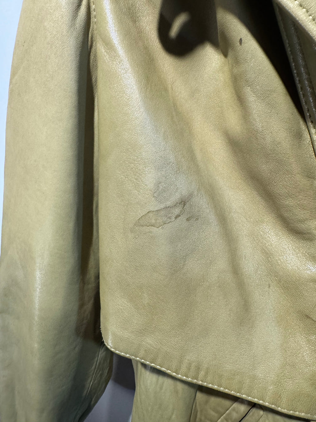 Caché Lambskin Leather Parka with Genuine Fox Fur Collar