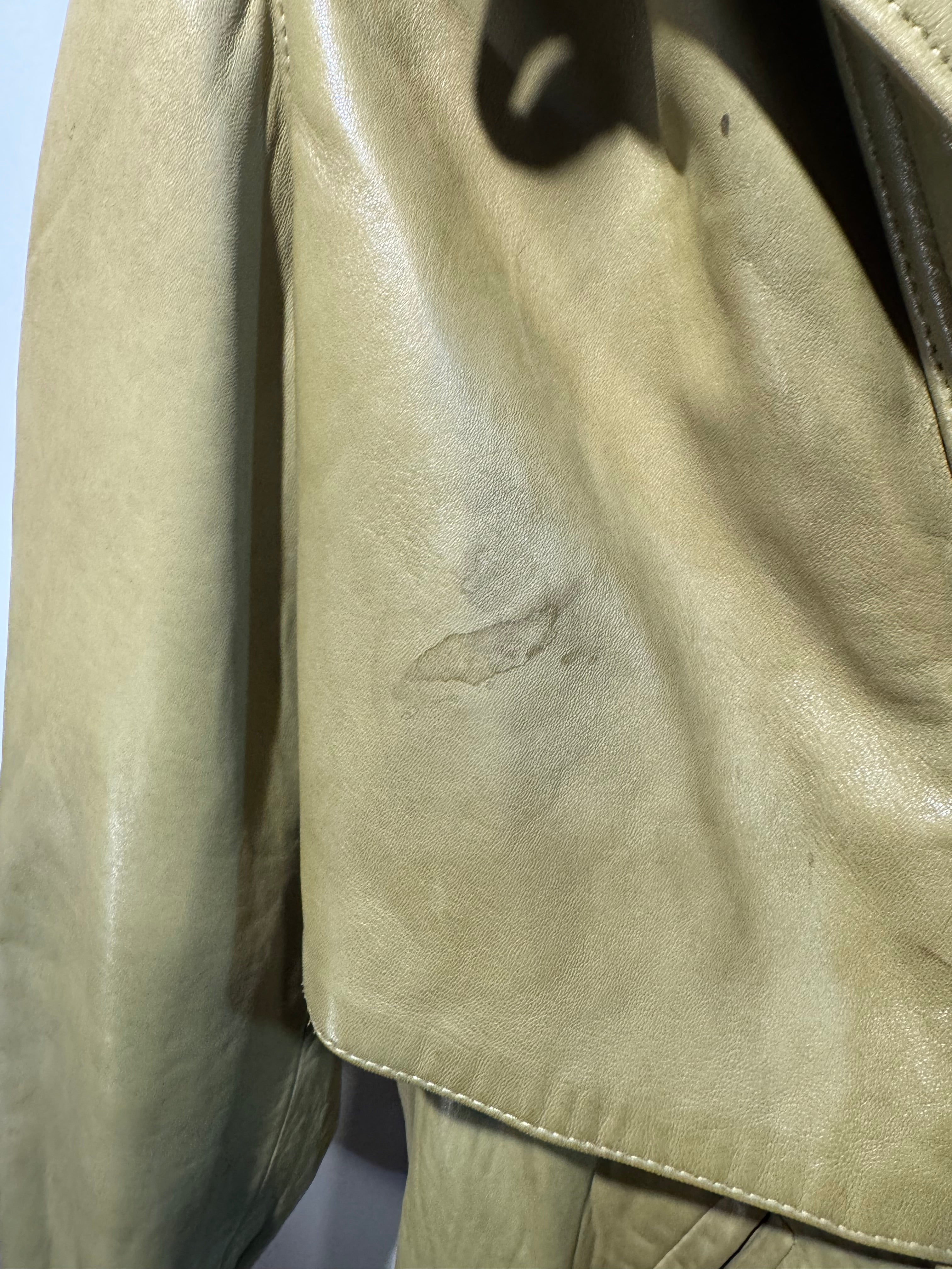 Caché Lambskin Leather Parka with Genuine Fox Fur Collar