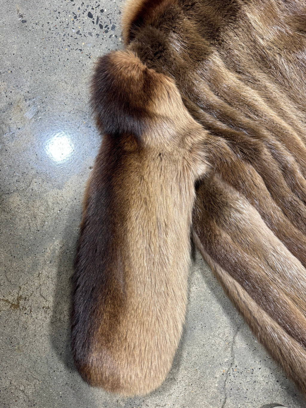 Vintage Canadian Muskrat Fur Coat with Fox Fur Collar/Sleeves