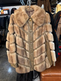 Vintage Mink Fur & Leather Paneled Coat