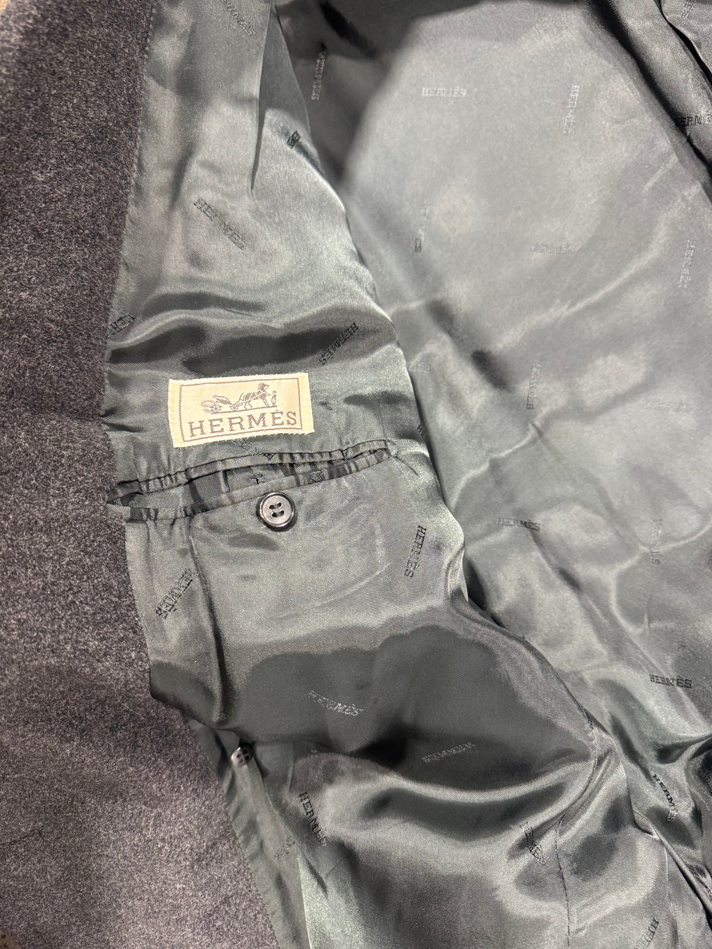 Vintage Hermès Wool–Angora–Cashmere Overcoat