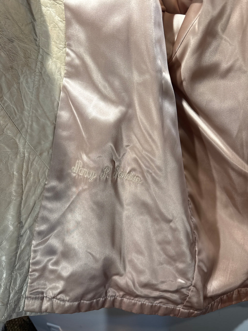 Vintage Leather Coat with Fox Fur Trim