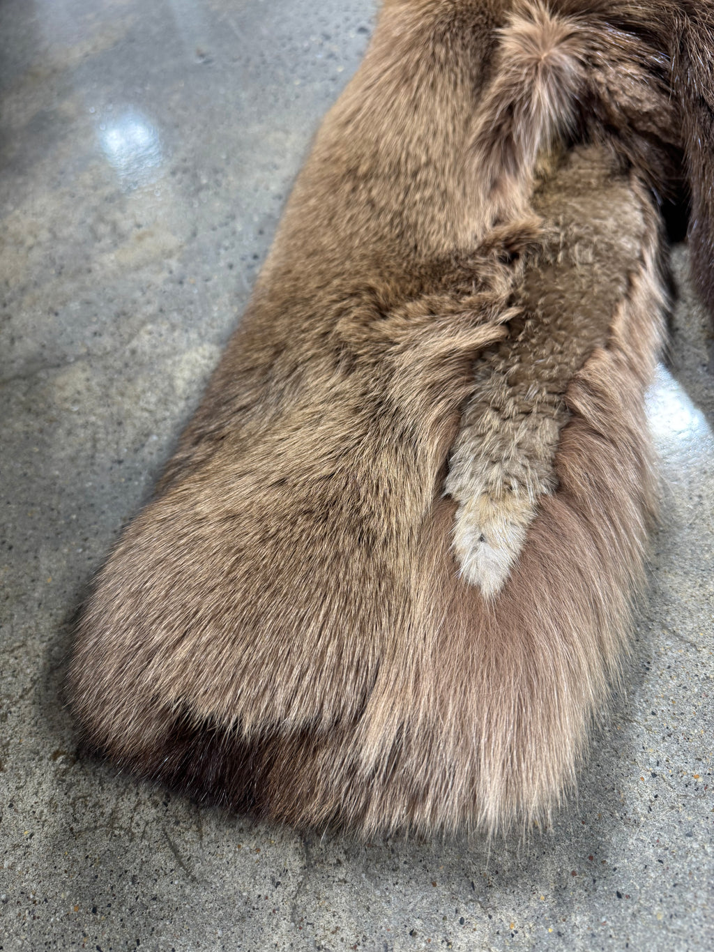 Vintage Canadian Muskrat Fur Coat with Fox Fur Collar/Sleeves