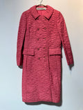 I. Magnin & Co. Textured Quilted Double-Breasted Coat – Raspberry Pink (1970s)