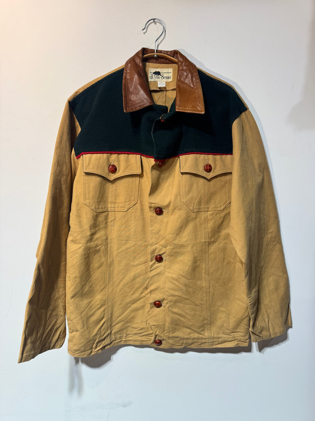 Vintage J. Von Stern Duck Canvas/Wool Shirt Jacket - M