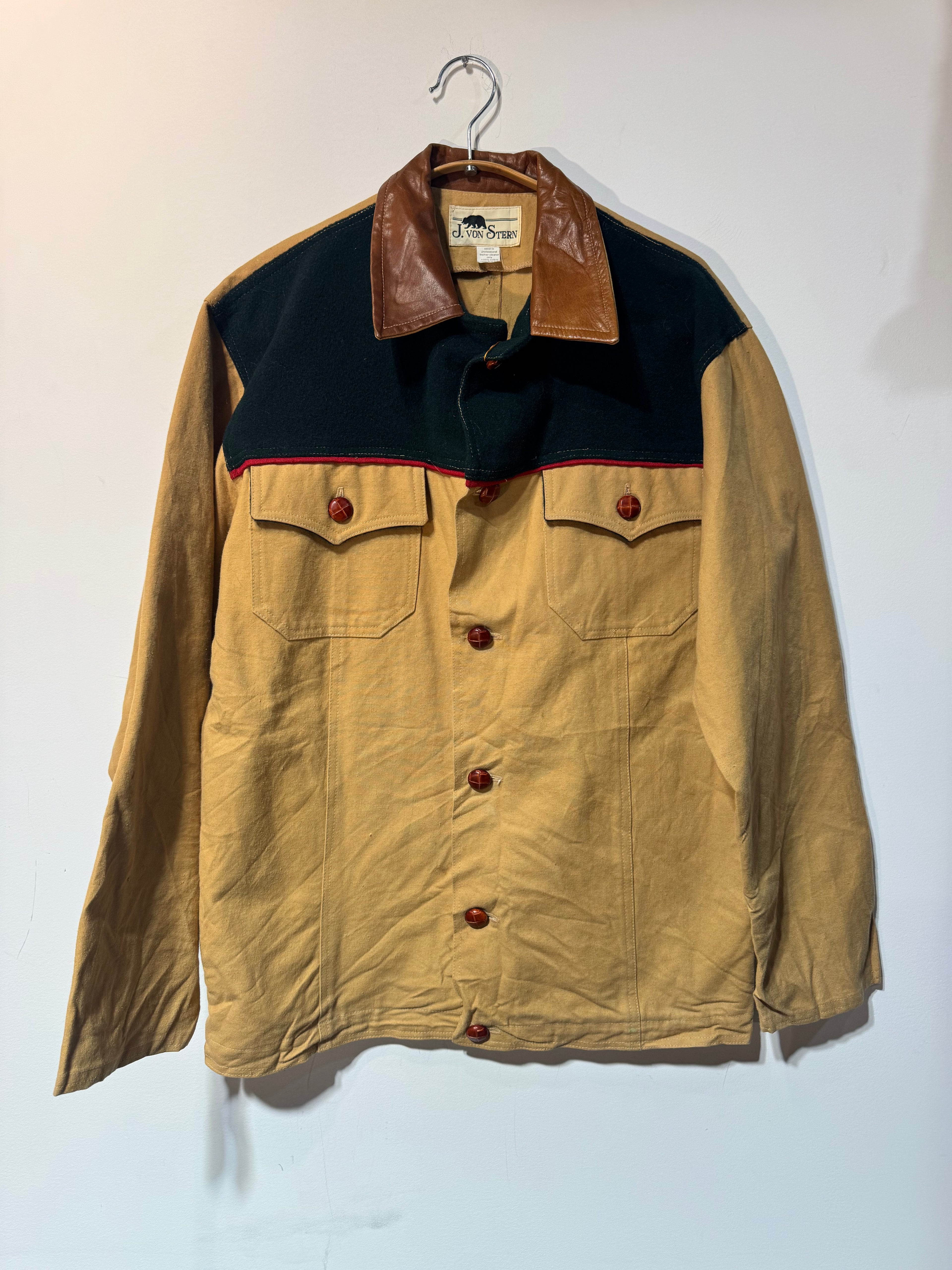 Vintage J. Von Stern Duck Canvas/Wool Shirt Jacket - M